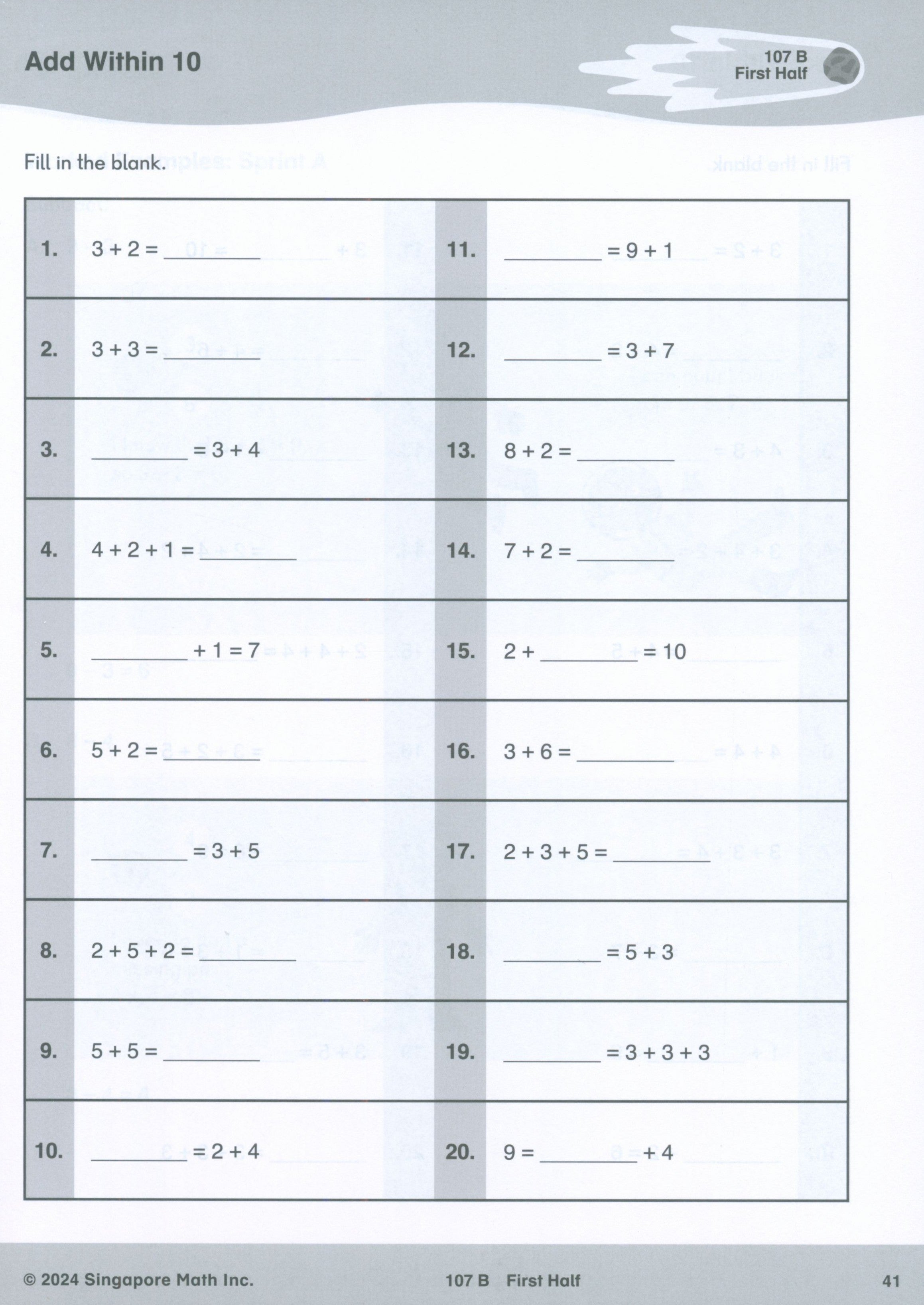 Singapore Math® Sprints 1