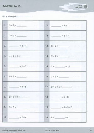 Singapore Math® Sprints 1