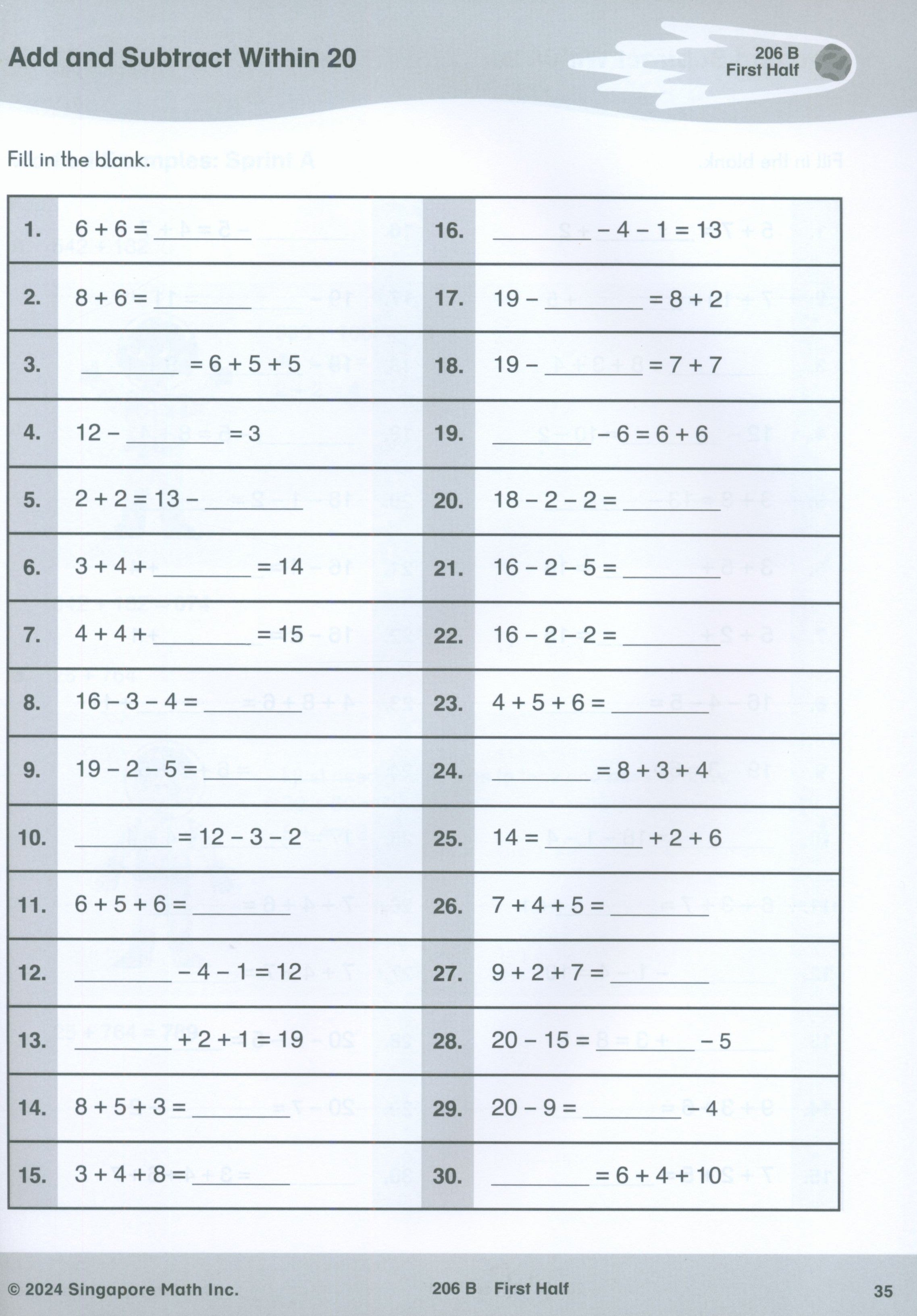 Singapore Math® Sprints 2