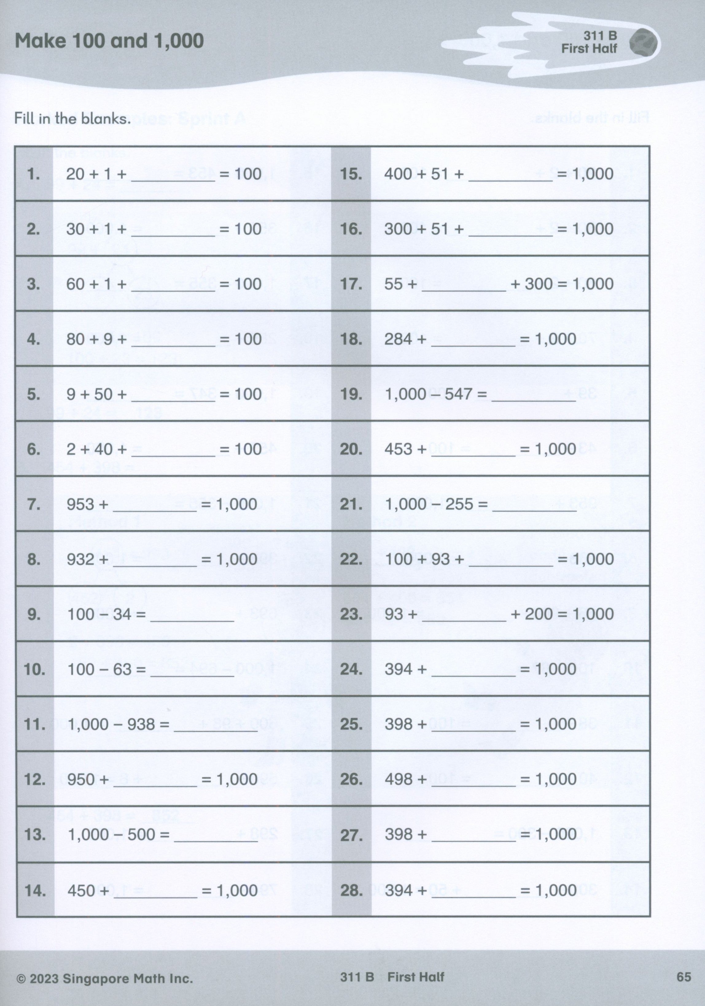 Singapore Math® Sprints 3
