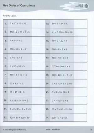 Singapore Math® Sprints 5