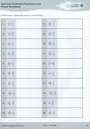 Singapore Math® Sprints 5