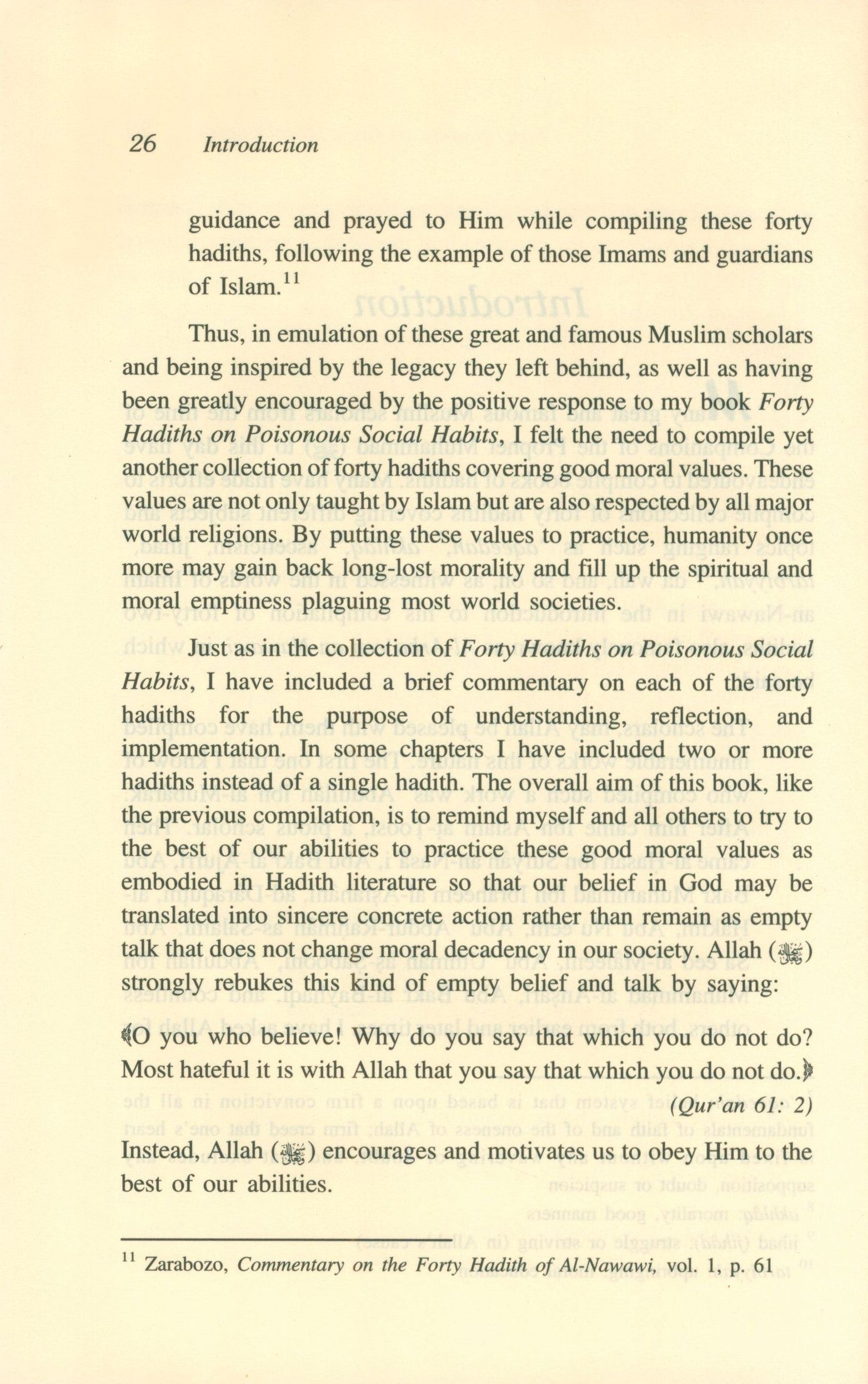 Forty Hadith on Good Moral Values