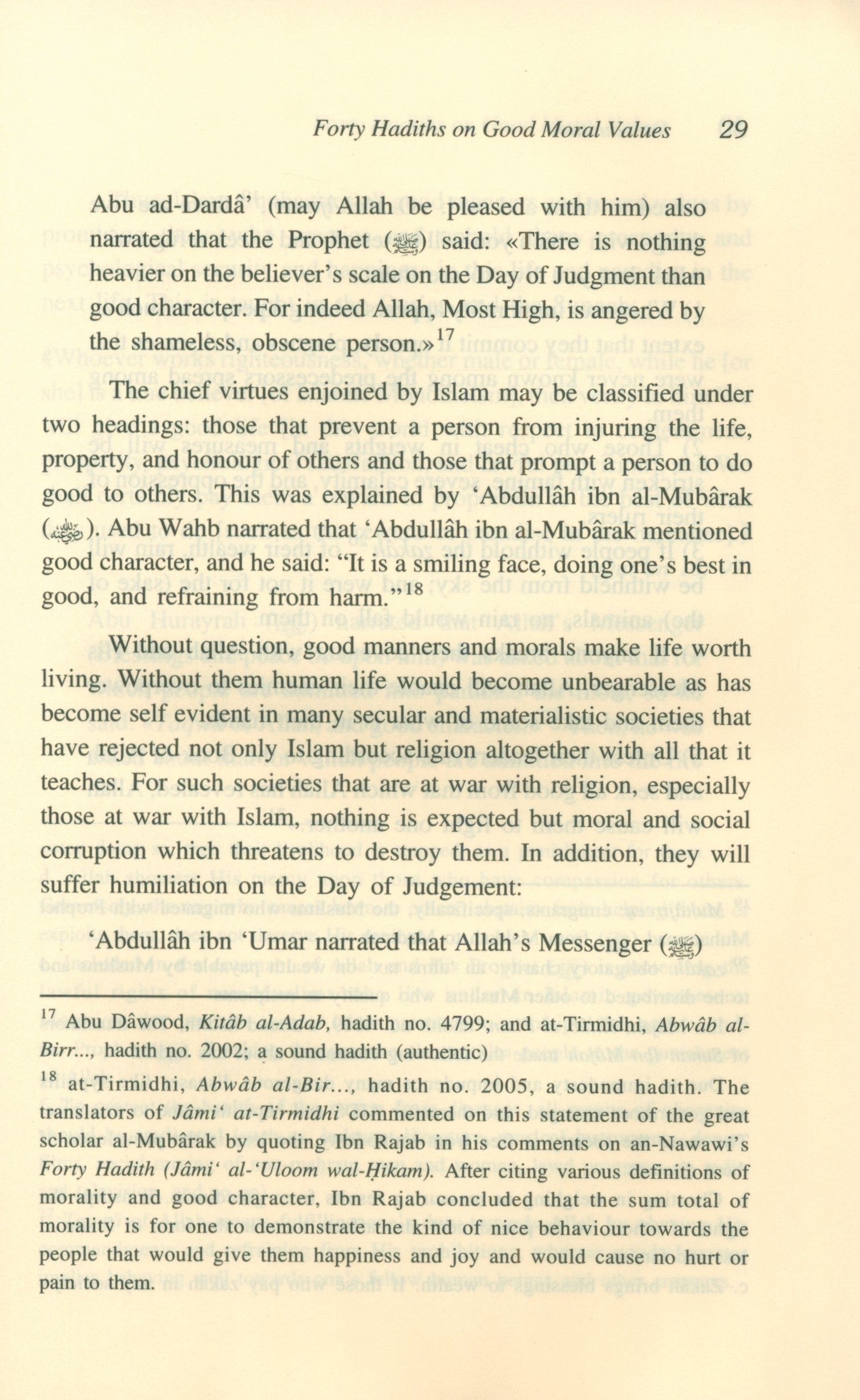 Forty Hadith on Good Moral Values