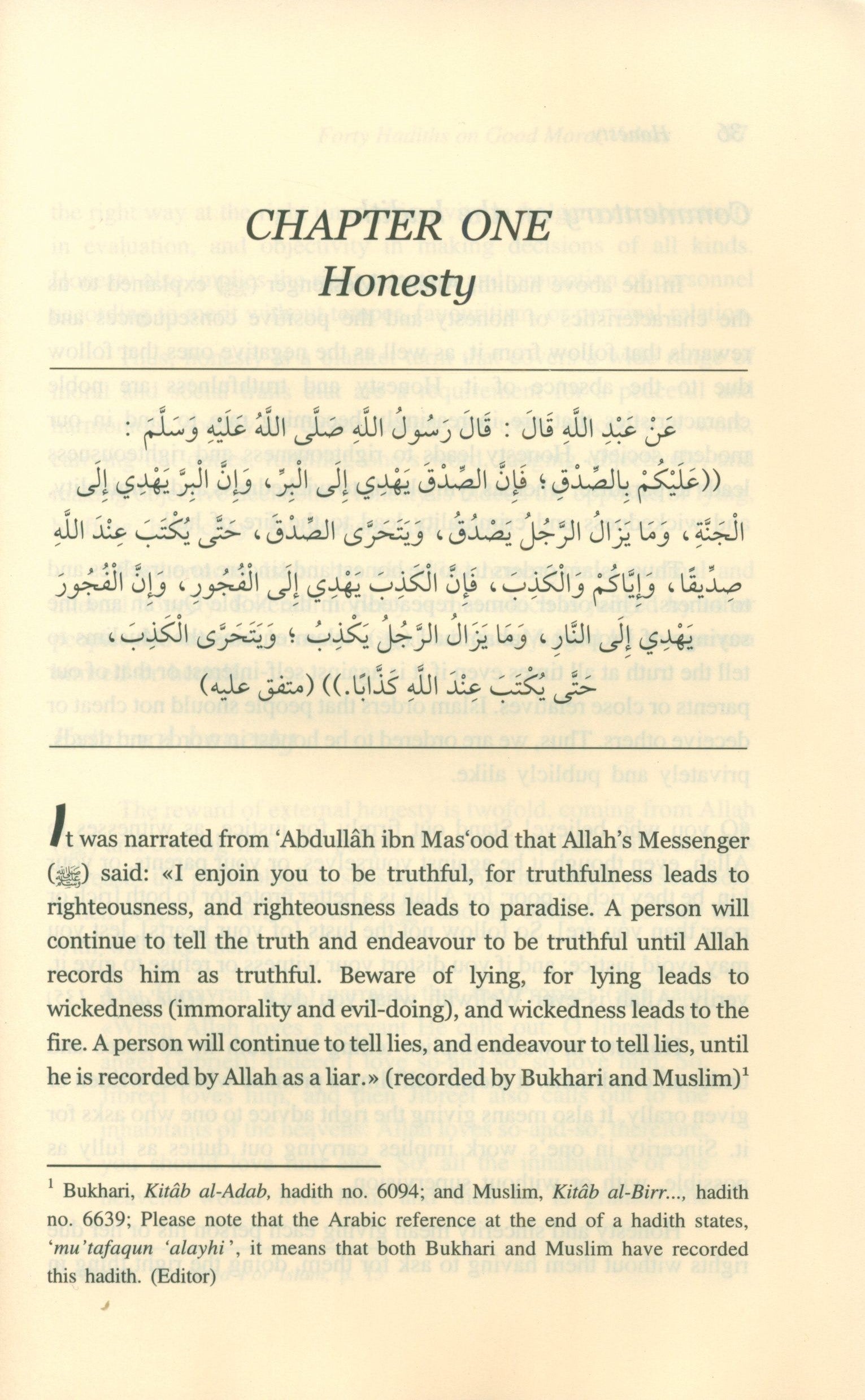 Forty Hadith on Good Moral Values