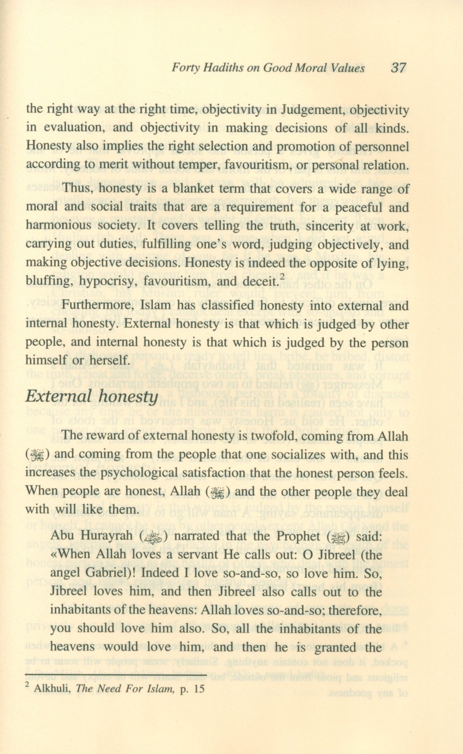 Forty Hadith on Good Moral Values