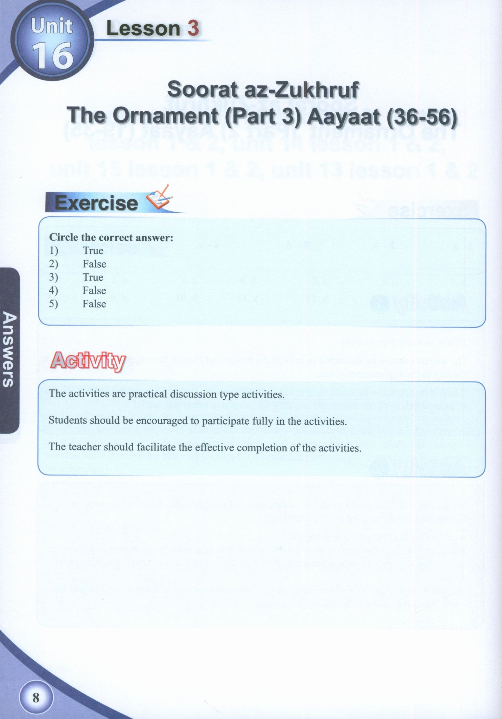 ICO Islamic Studies Teacher's Manual Level 8 Part 2