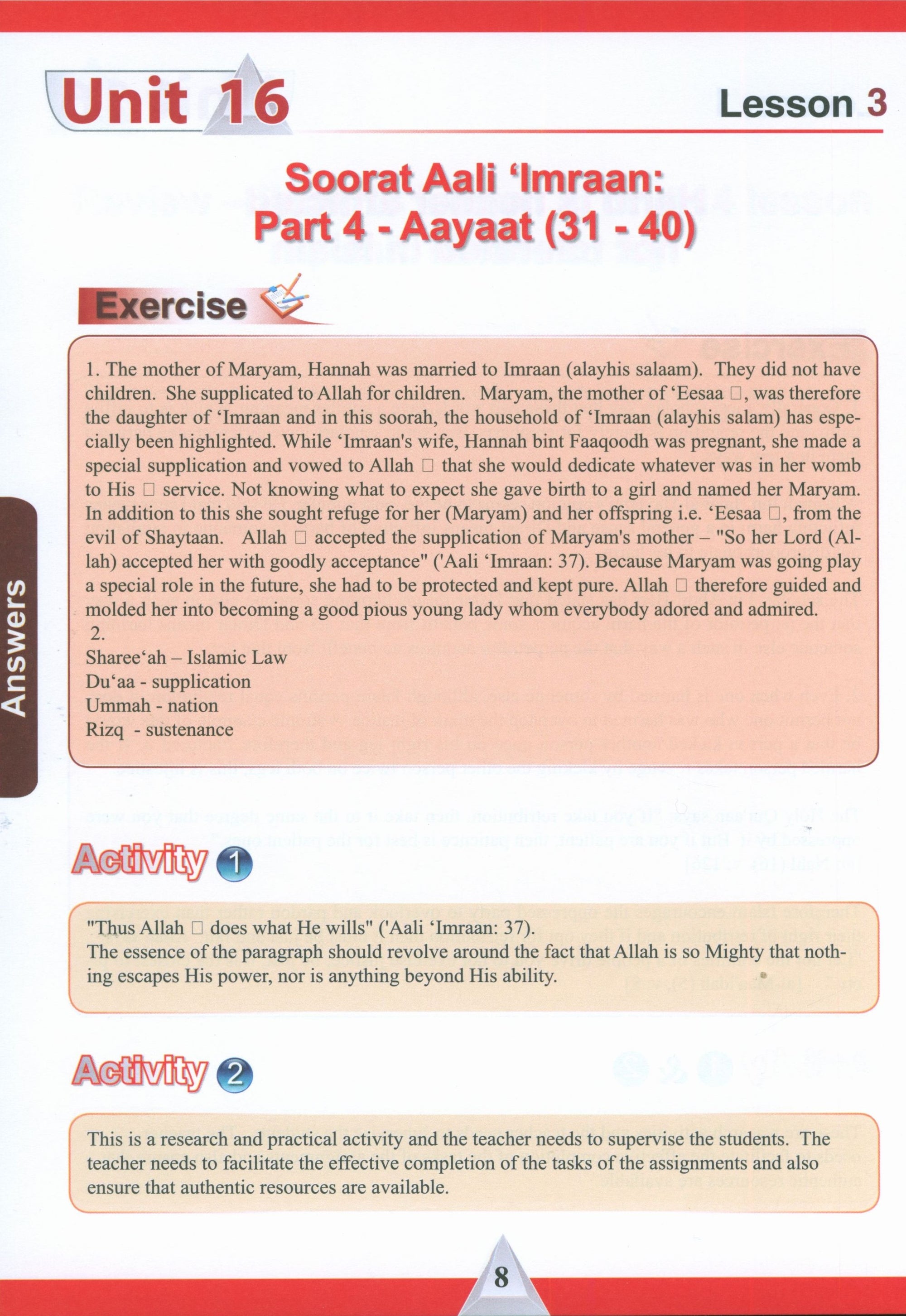 ICO Islamic Studies Teacher's Manual Level 12 Part 2