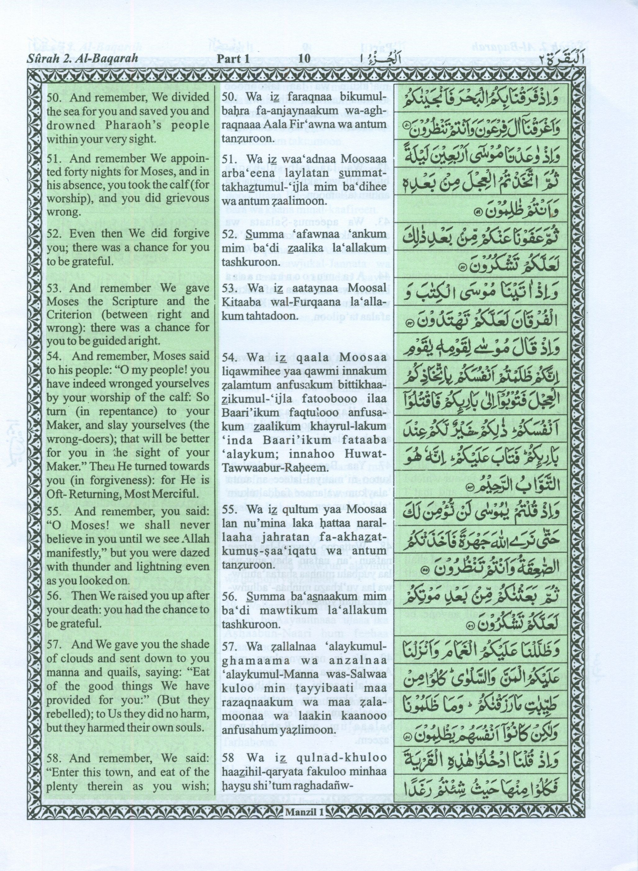 The Holy Quran Transliteration in Roman Script with Arabic
