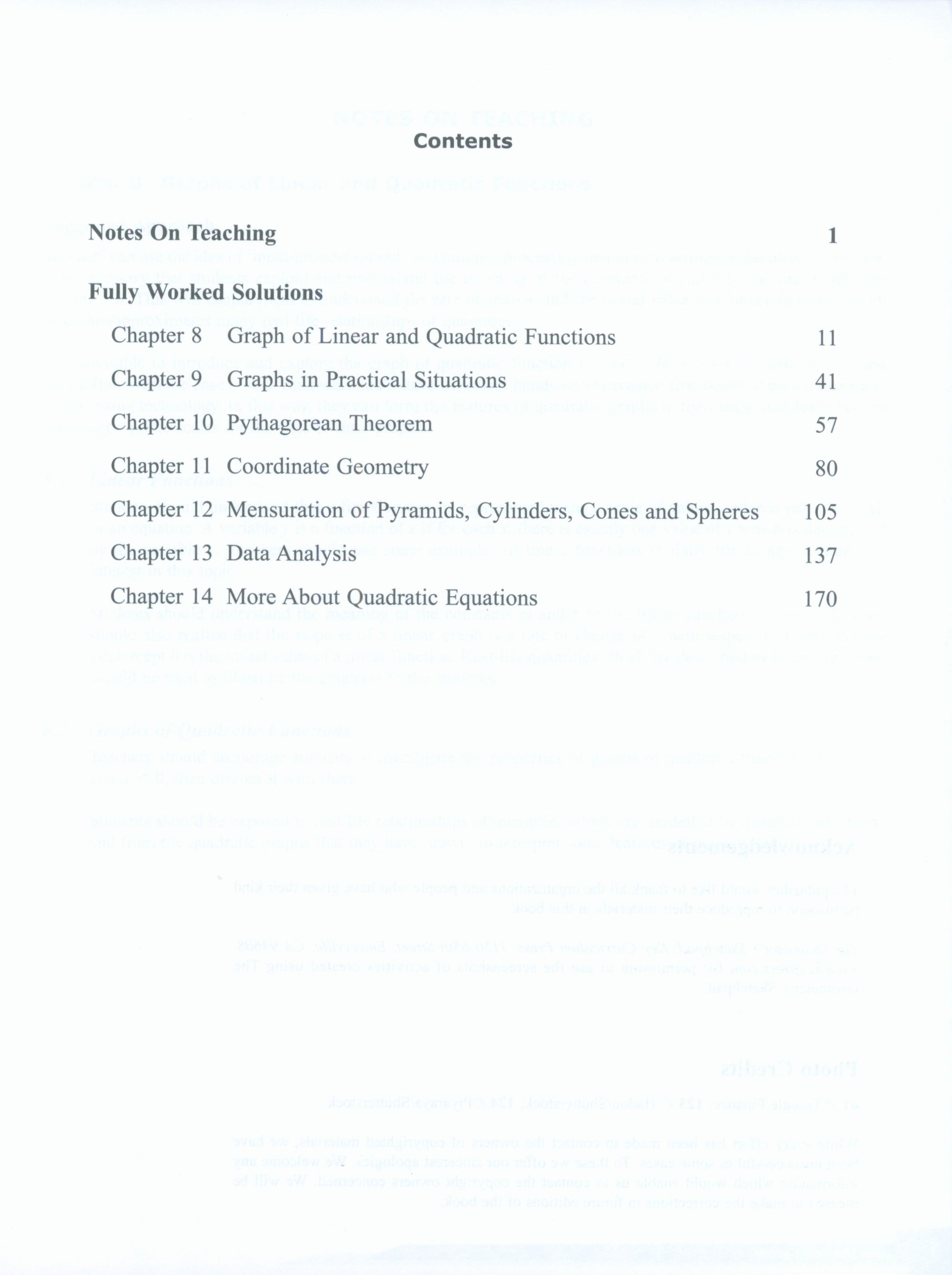 Dimensions Math Teaching Notes and Solutions 8B