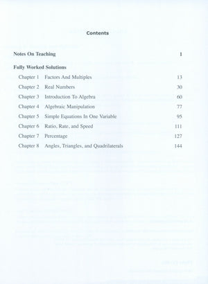 Dimensions Math Teaching Notes and Solutions 7A