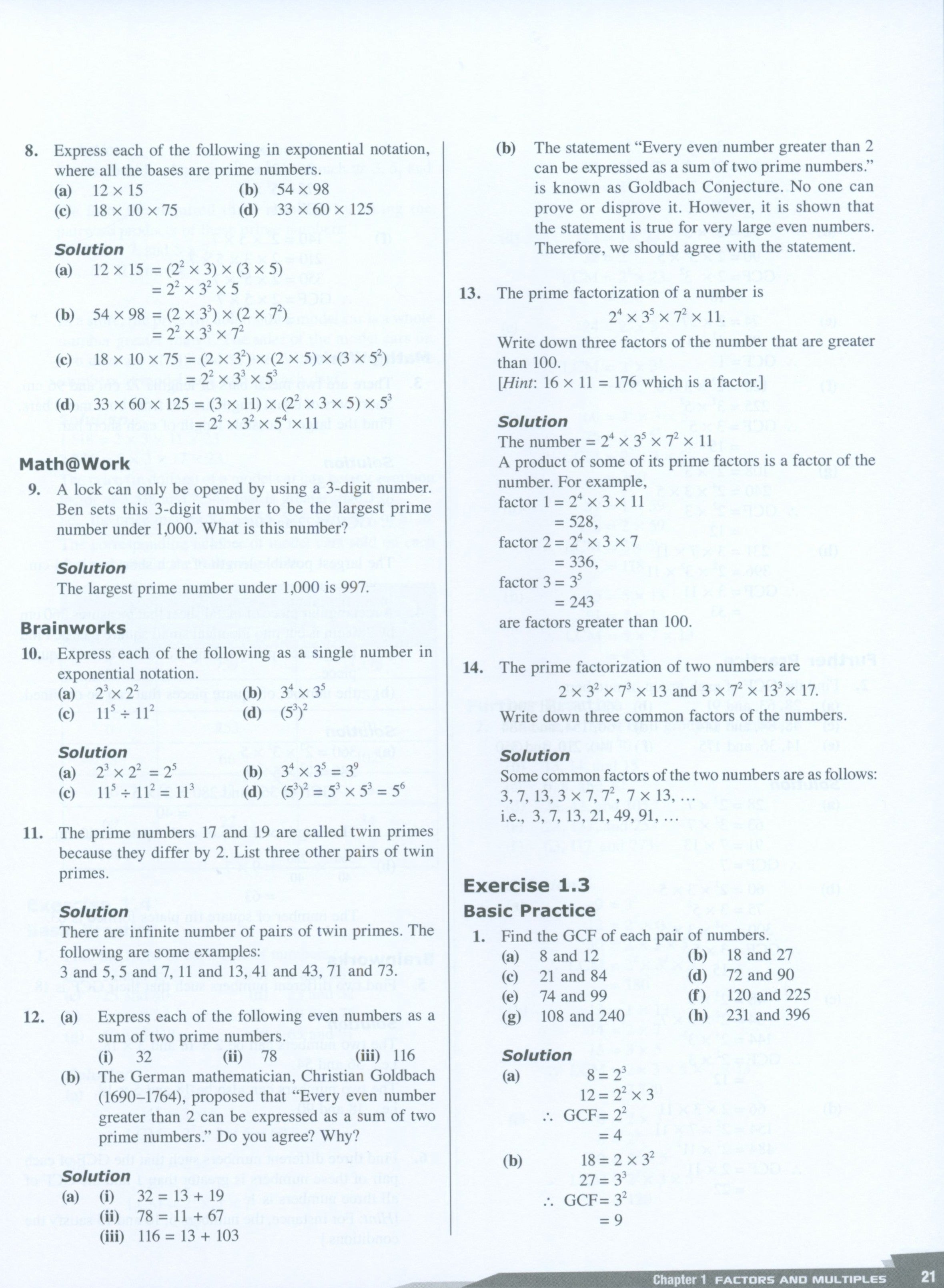 Dimensions Math Teaching Notes and Solutions 7A
