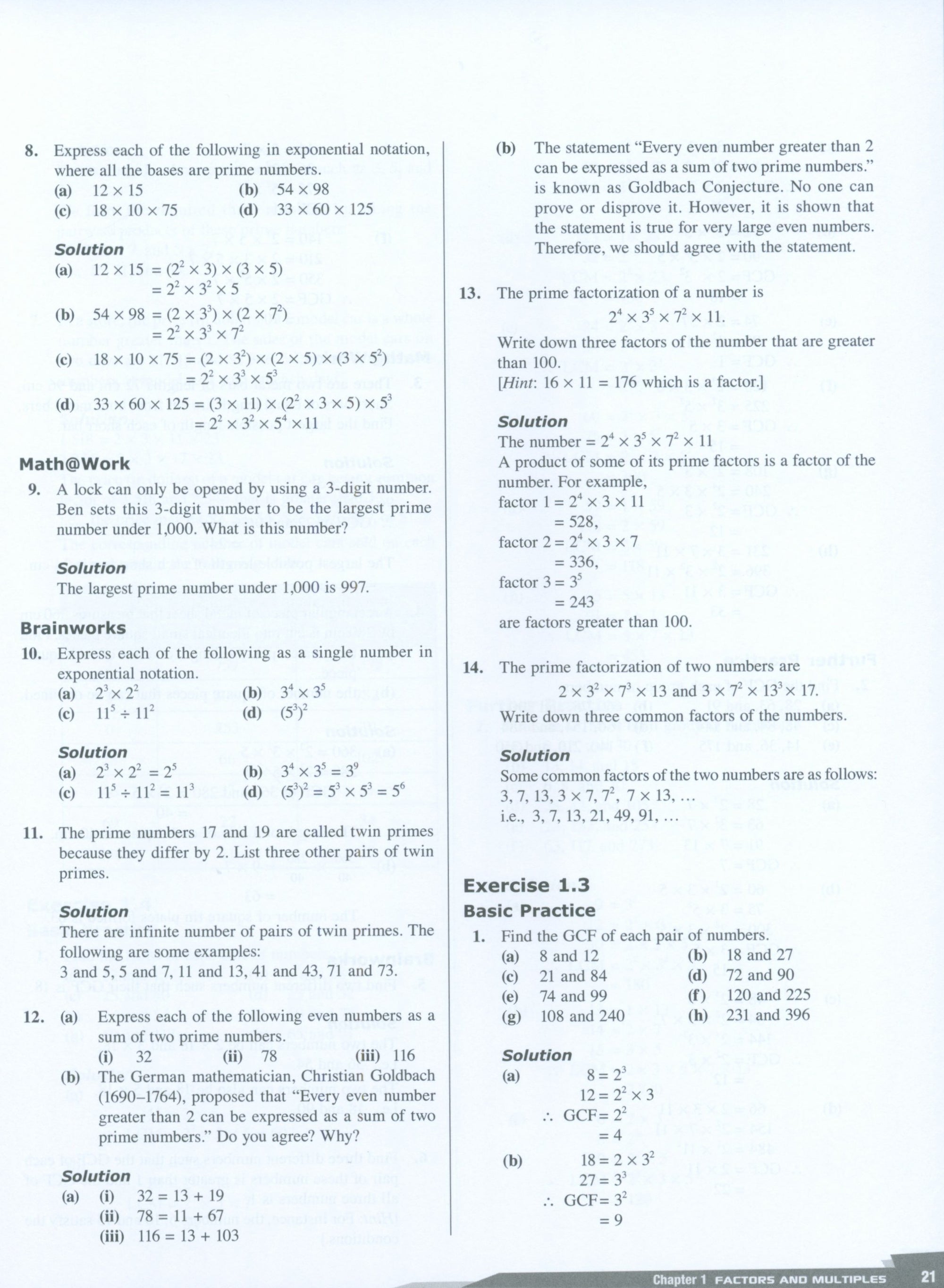 Dimensions Math Teaching Notes and Solutions 7A