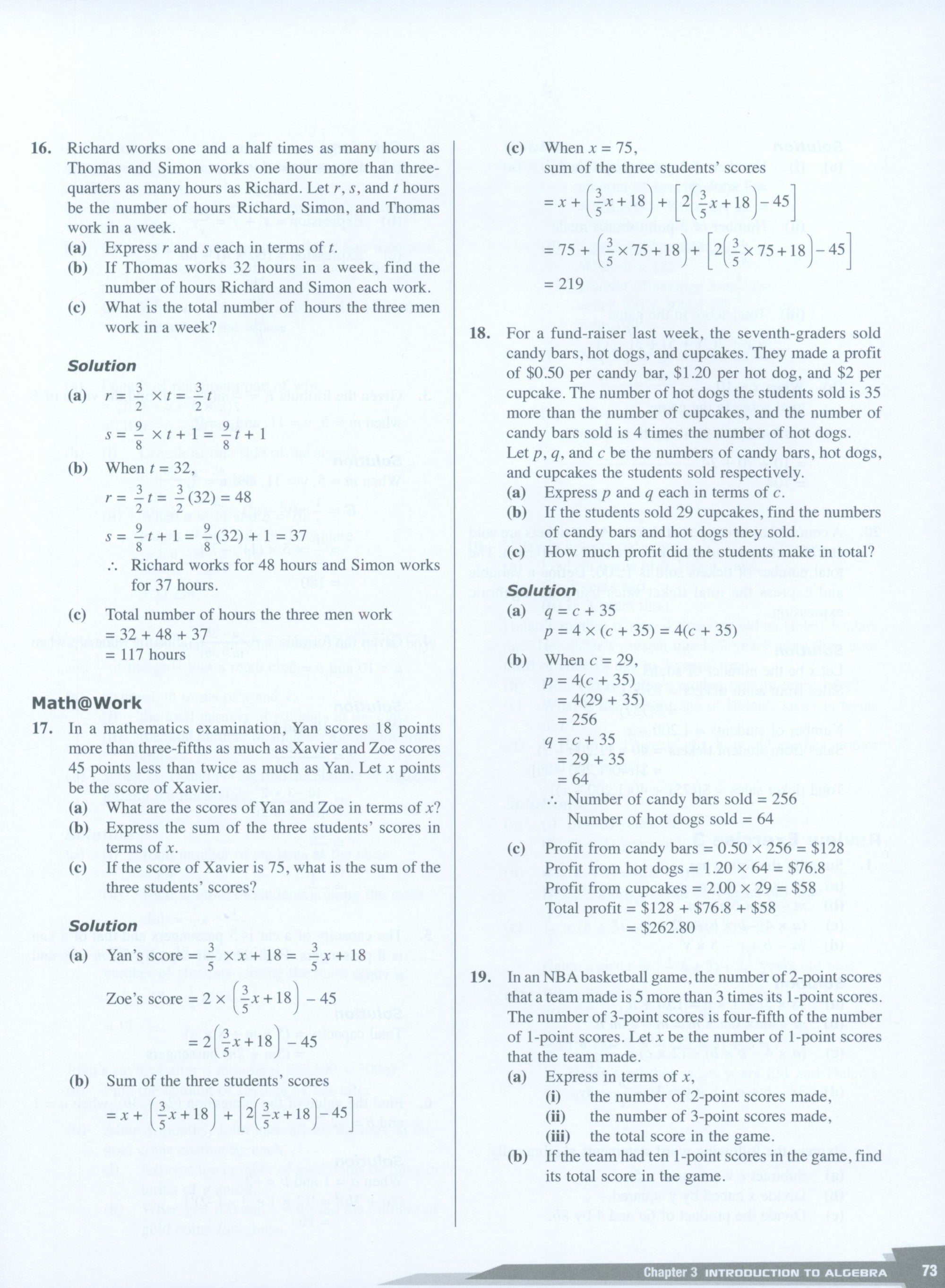Dimensions Math Teaching Notes and Solutions 7A