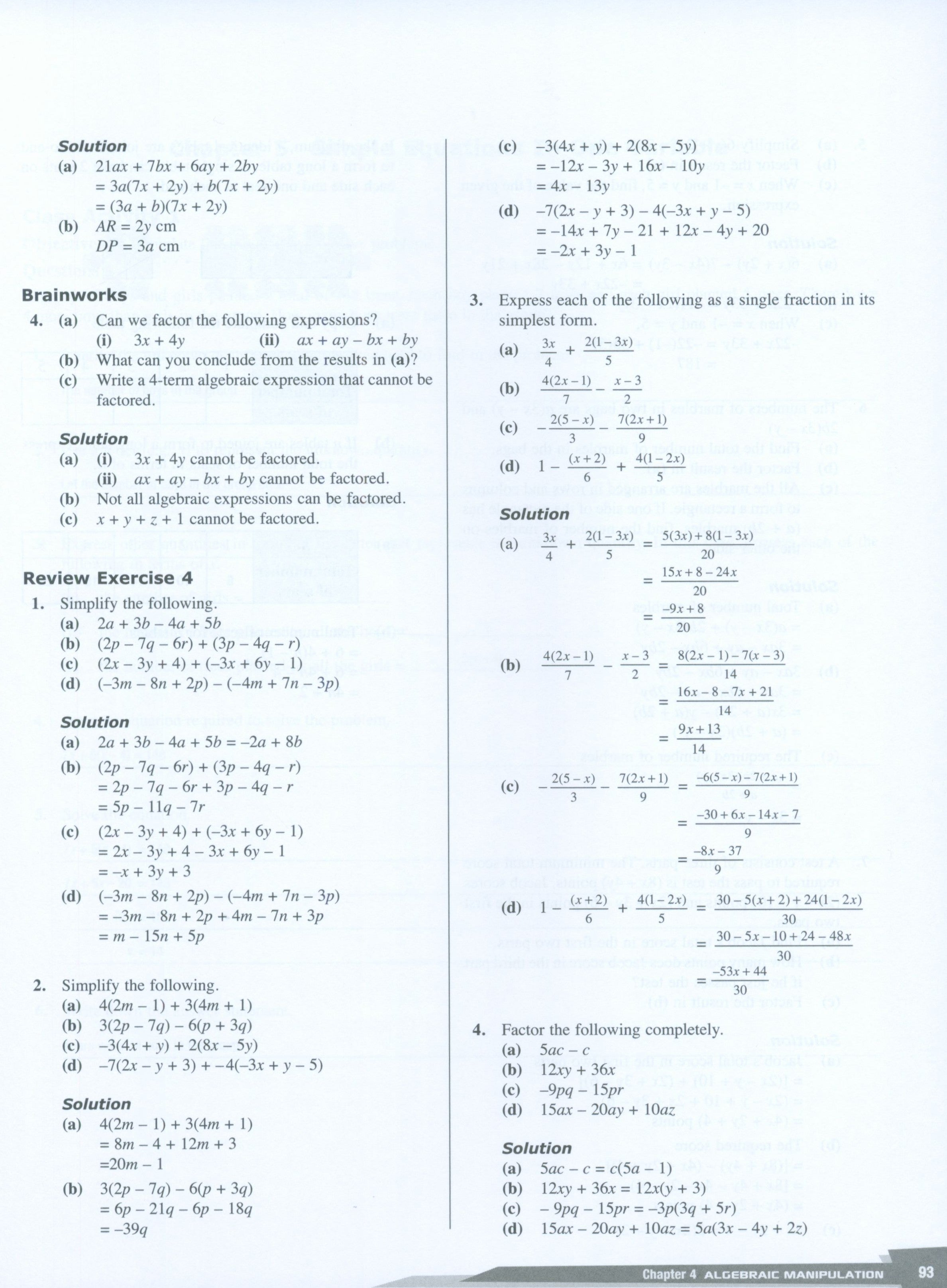 Dimensions Math Teaching Notes and Solutions 7A