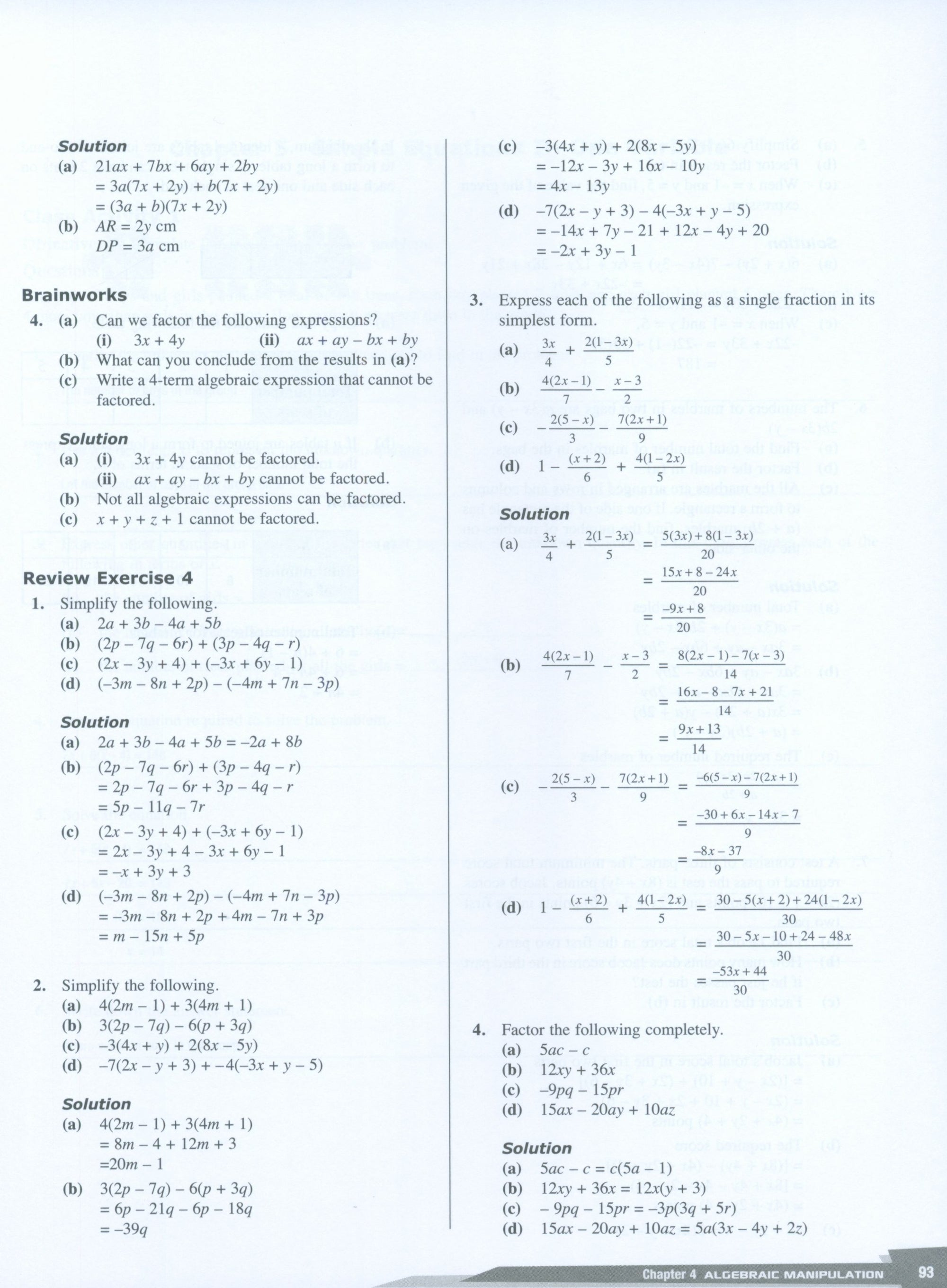 Dimensions Math Teaching Notes and Solutions 7A