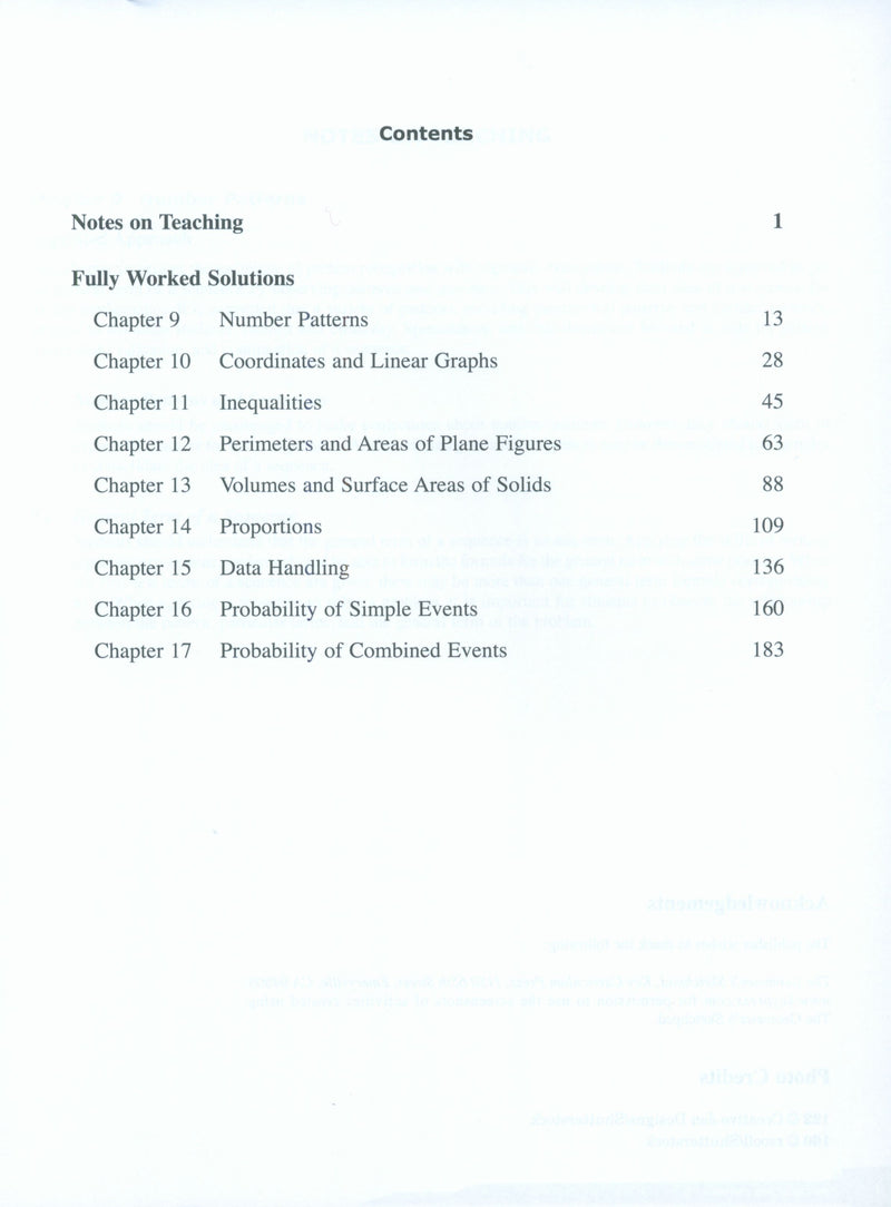 Dimensions Math Teaching Notes and Solutions 7B
