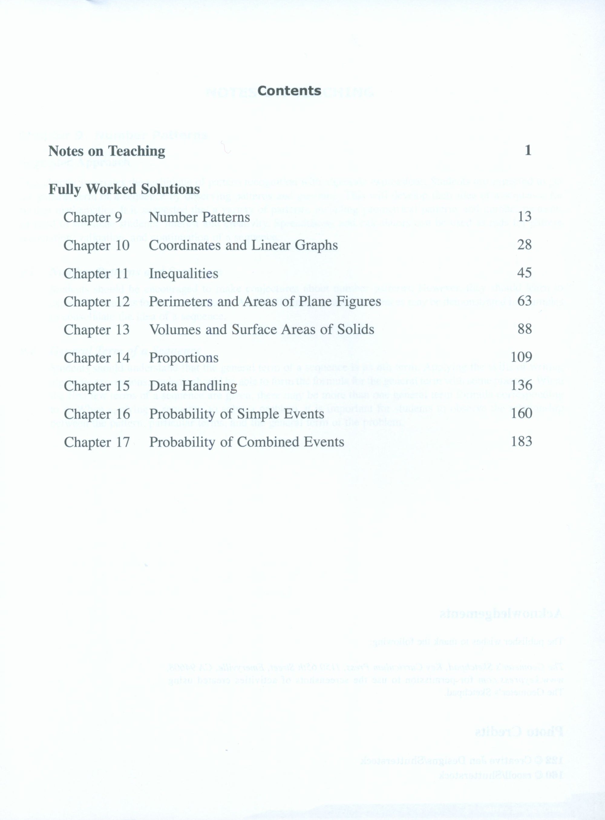 Dimensions Math Teaching Notes and Solutions 7B