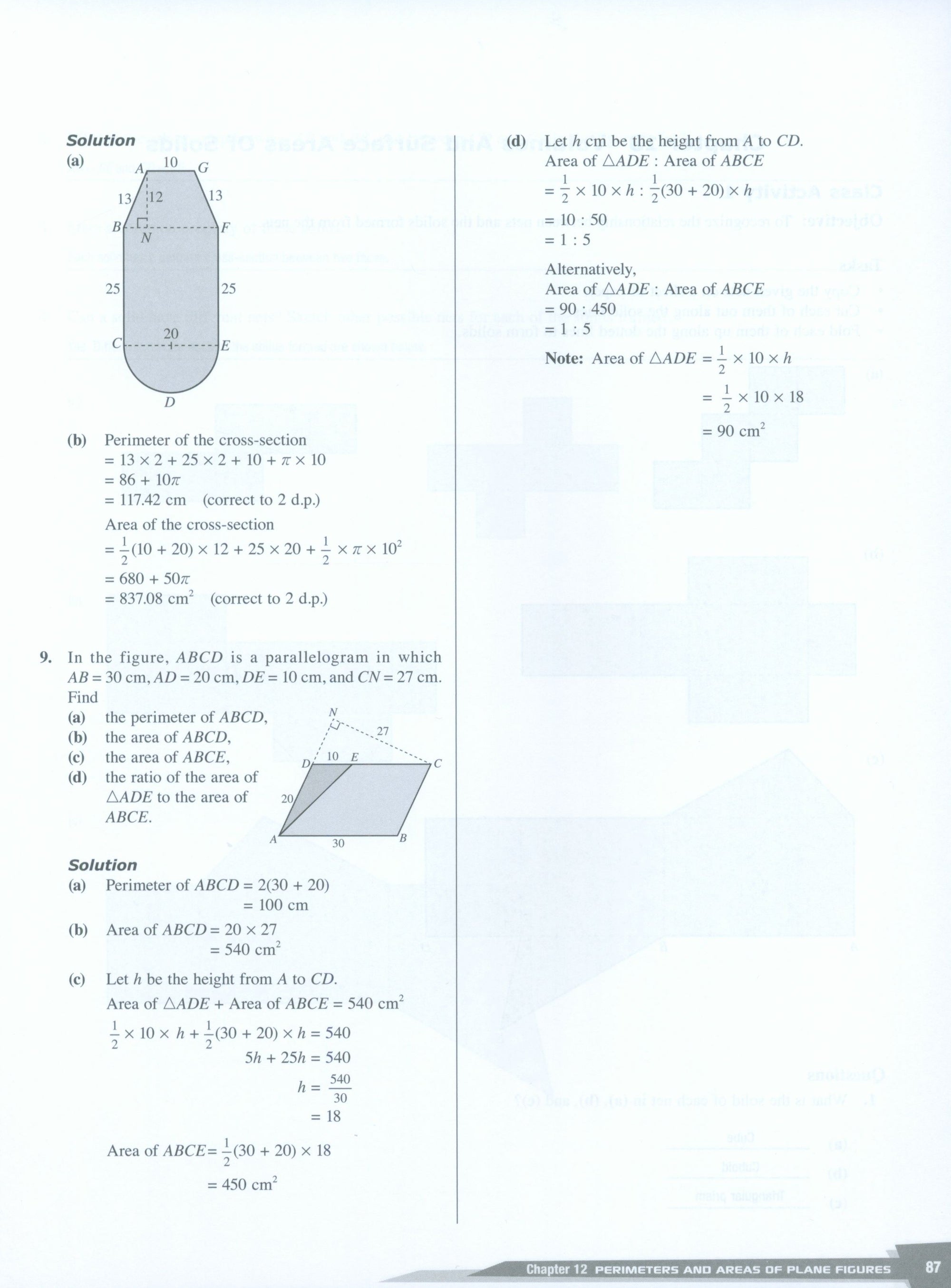 Dimensions Math Teaching Notes and Solutions 7B