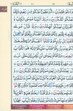 مصحف تجويد ملون بالخط الهندي مقاس 5 × 7 (إصدار عربي)