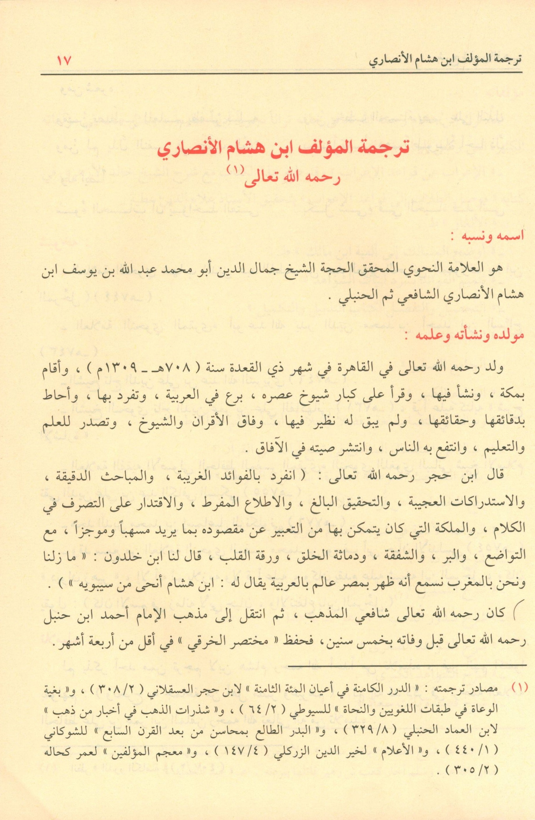 شرح شذور الذهب في معرفة كلام العرب