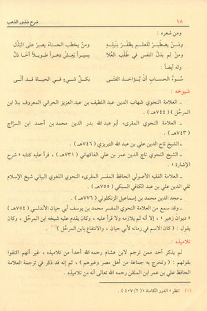 شرح شذور الذهب في معرفة كلام العرب