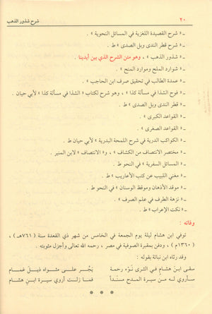 شرح شذور الذهب في معرفة كلام العرب