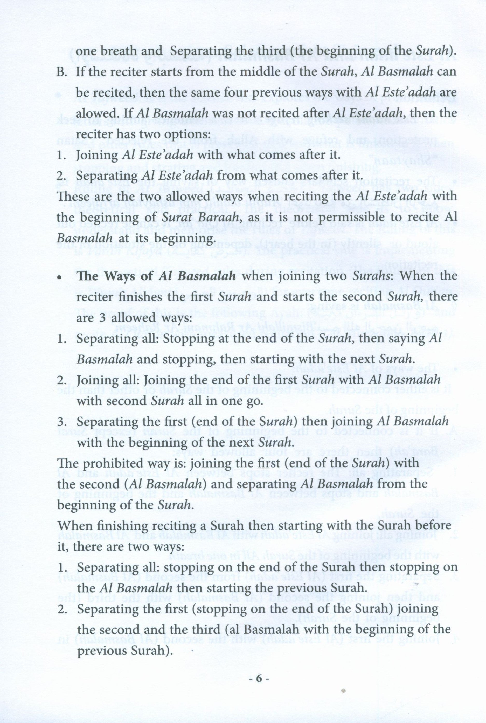 Summary of Al-Muneer Book for Tajweed Rules