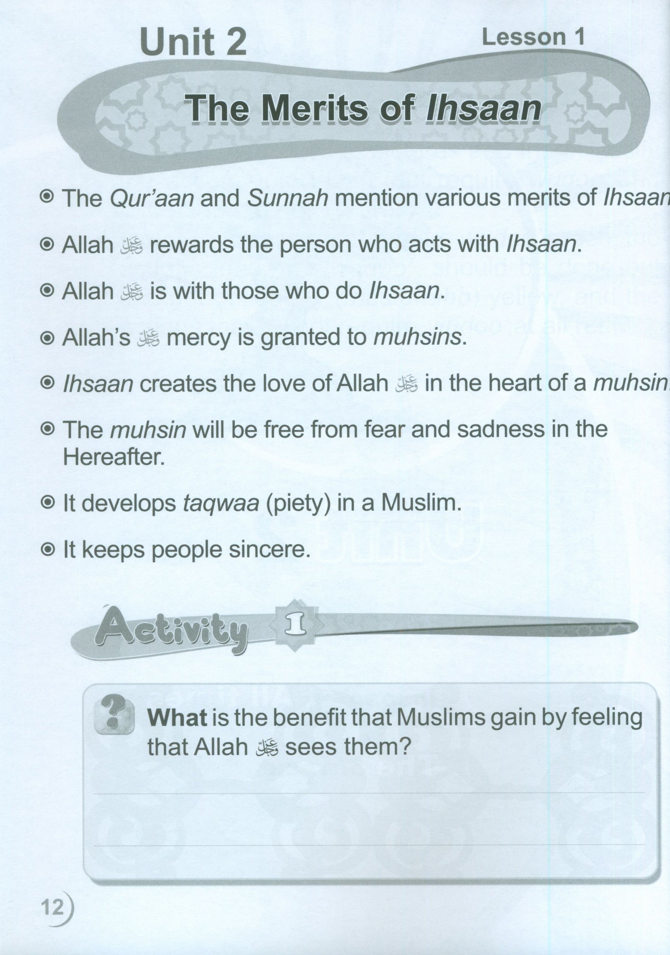 ICO Islamic Studies Workbook Level 3 Part 1