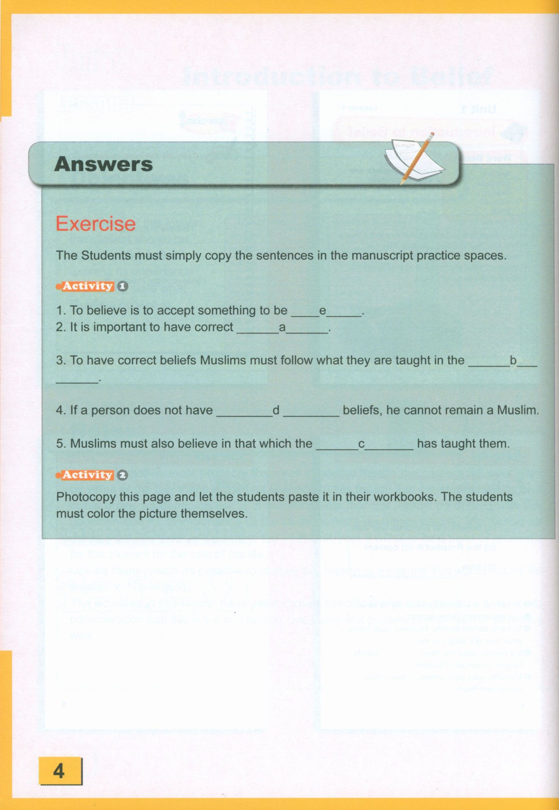 ICO Islamic Studies Teacher's Manual Level 1 Part 1