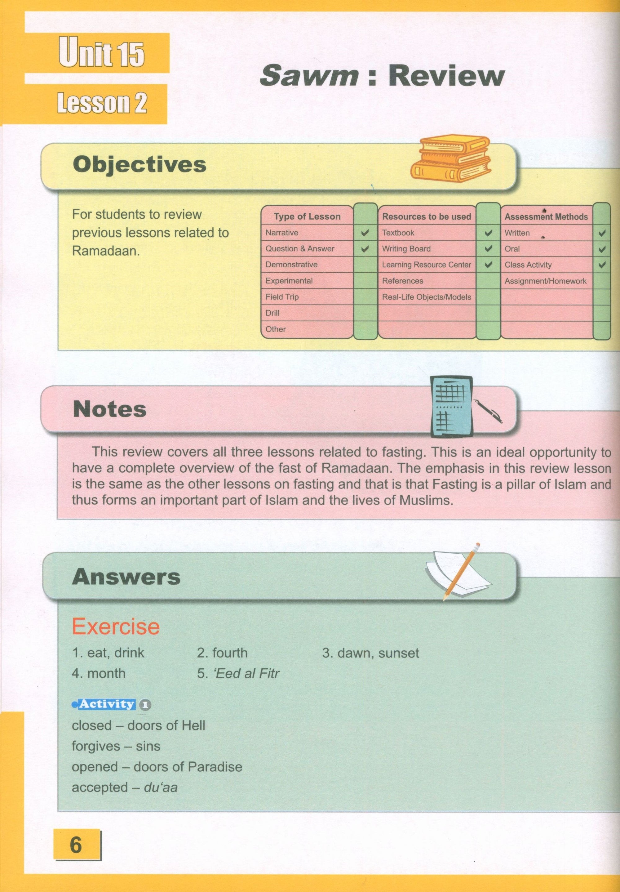 ICO Islamic Studies Teacher's Manual Level 1 Part 2