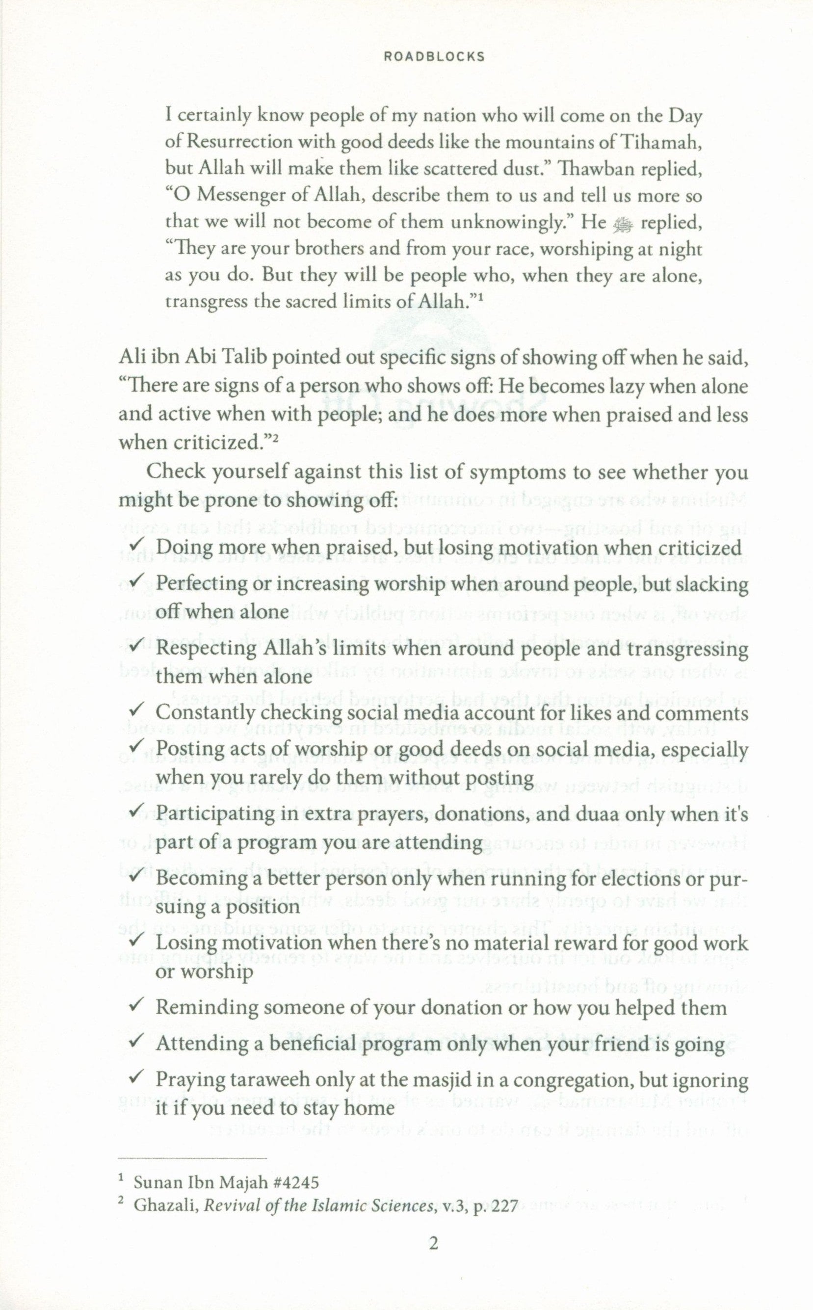 Roadblocks Volume II: Spiritual Challenges in Islamic Work