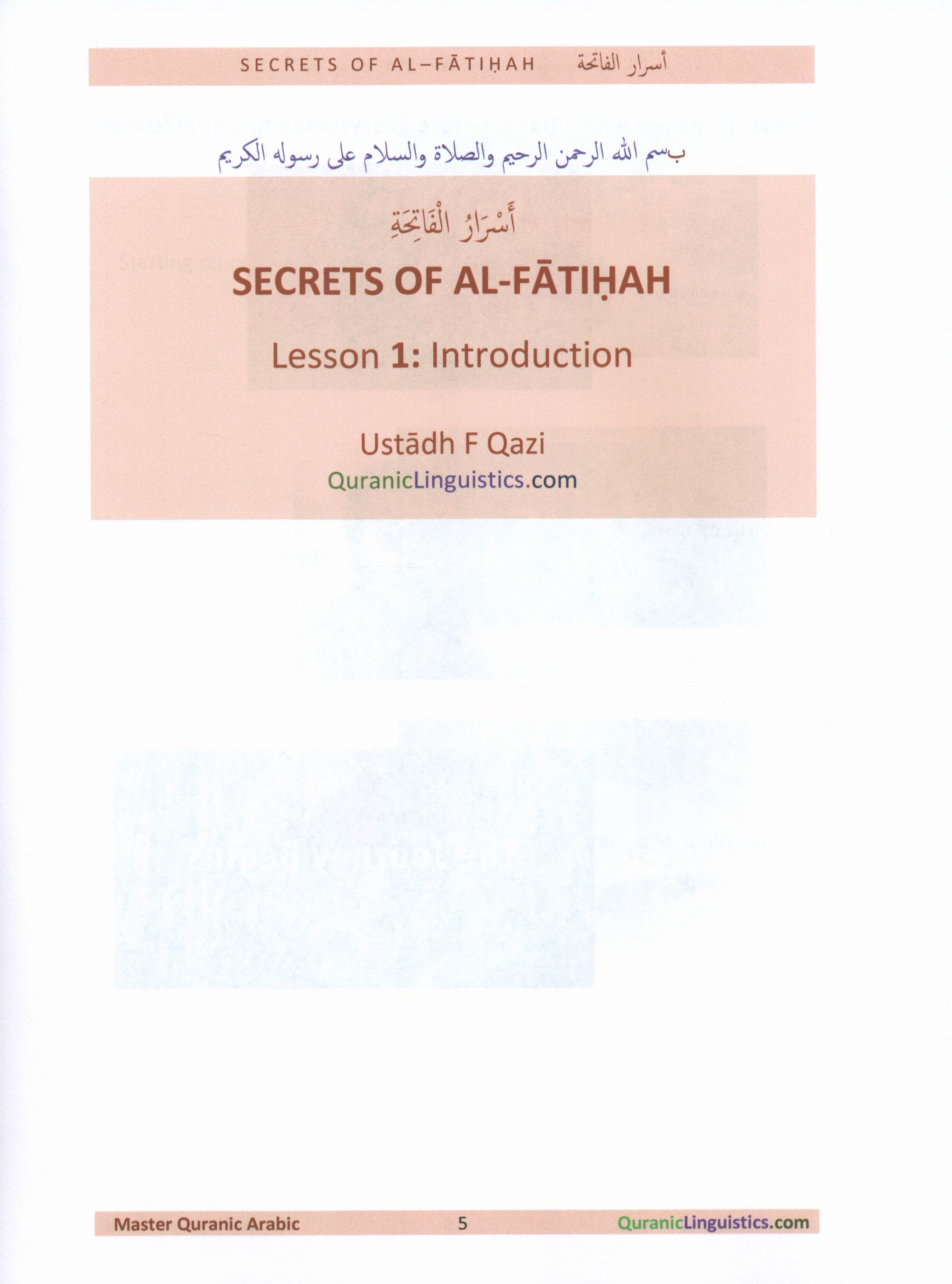 Secrets of Al-Fatihah