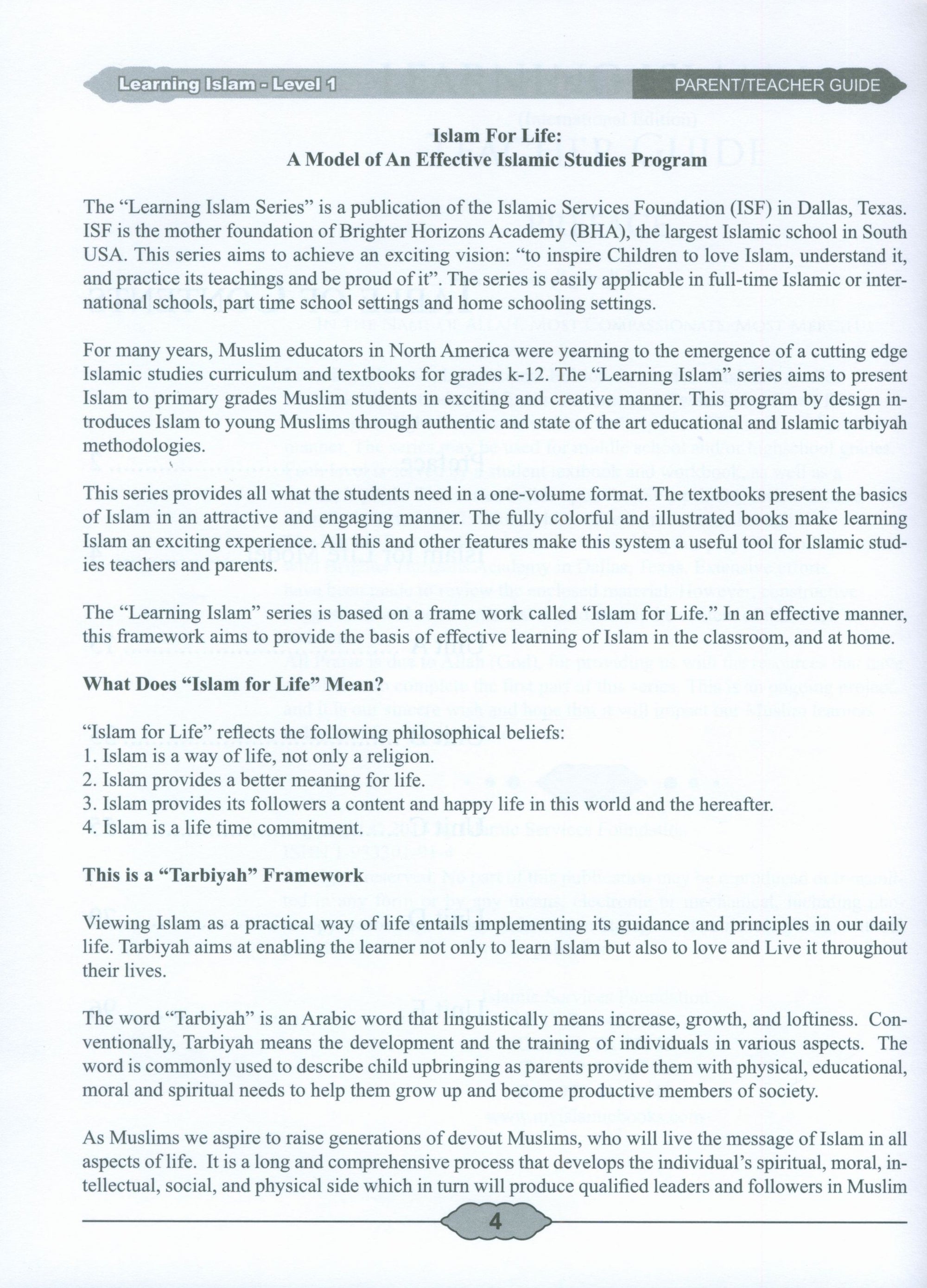 Learning Islam Weekend Edition Teacher / Parent Guide Level 1 (7th Grade)