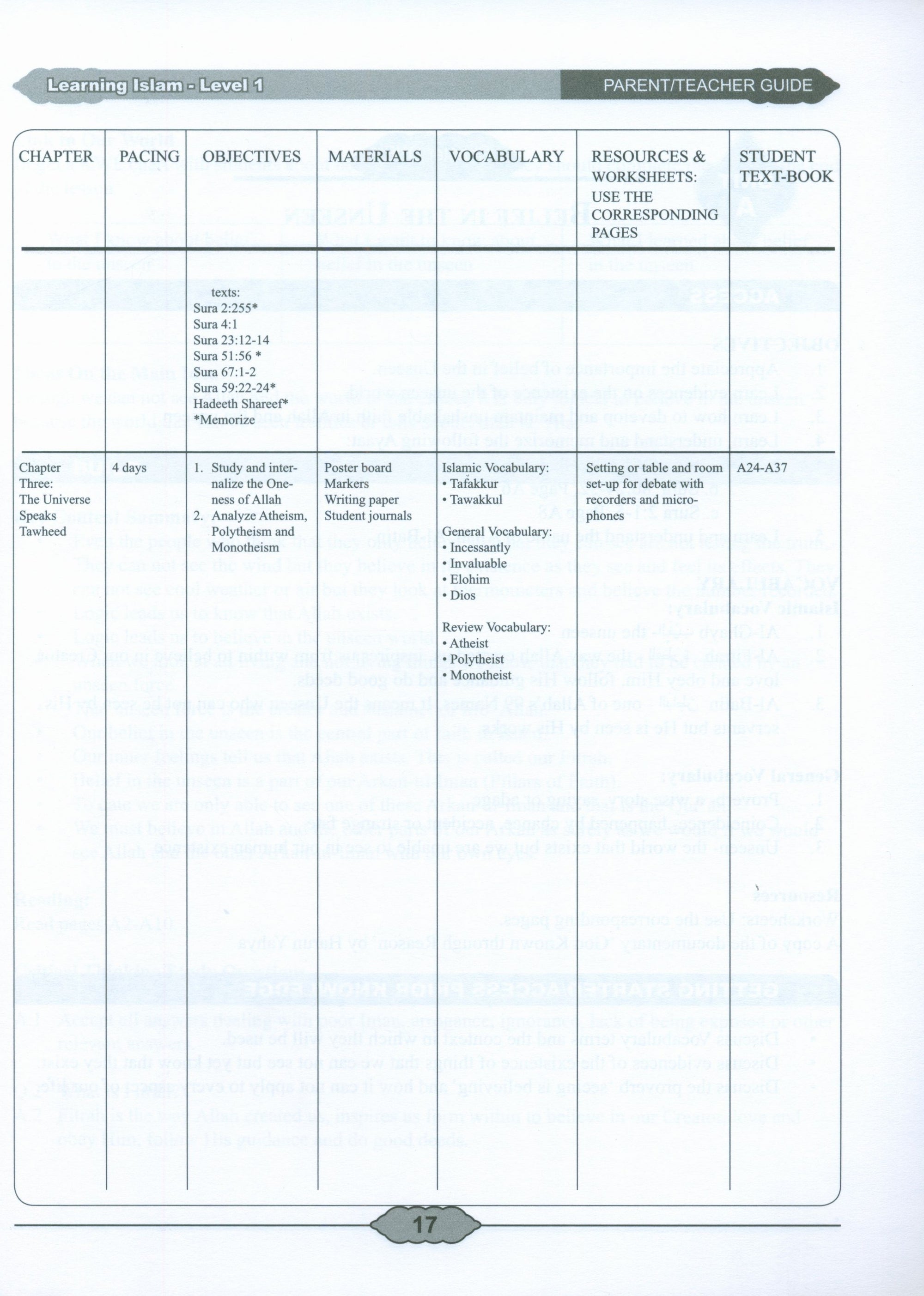 Learning Islam Weekend Edition Teacher / Parent Guide Level 1 (7th Grade)