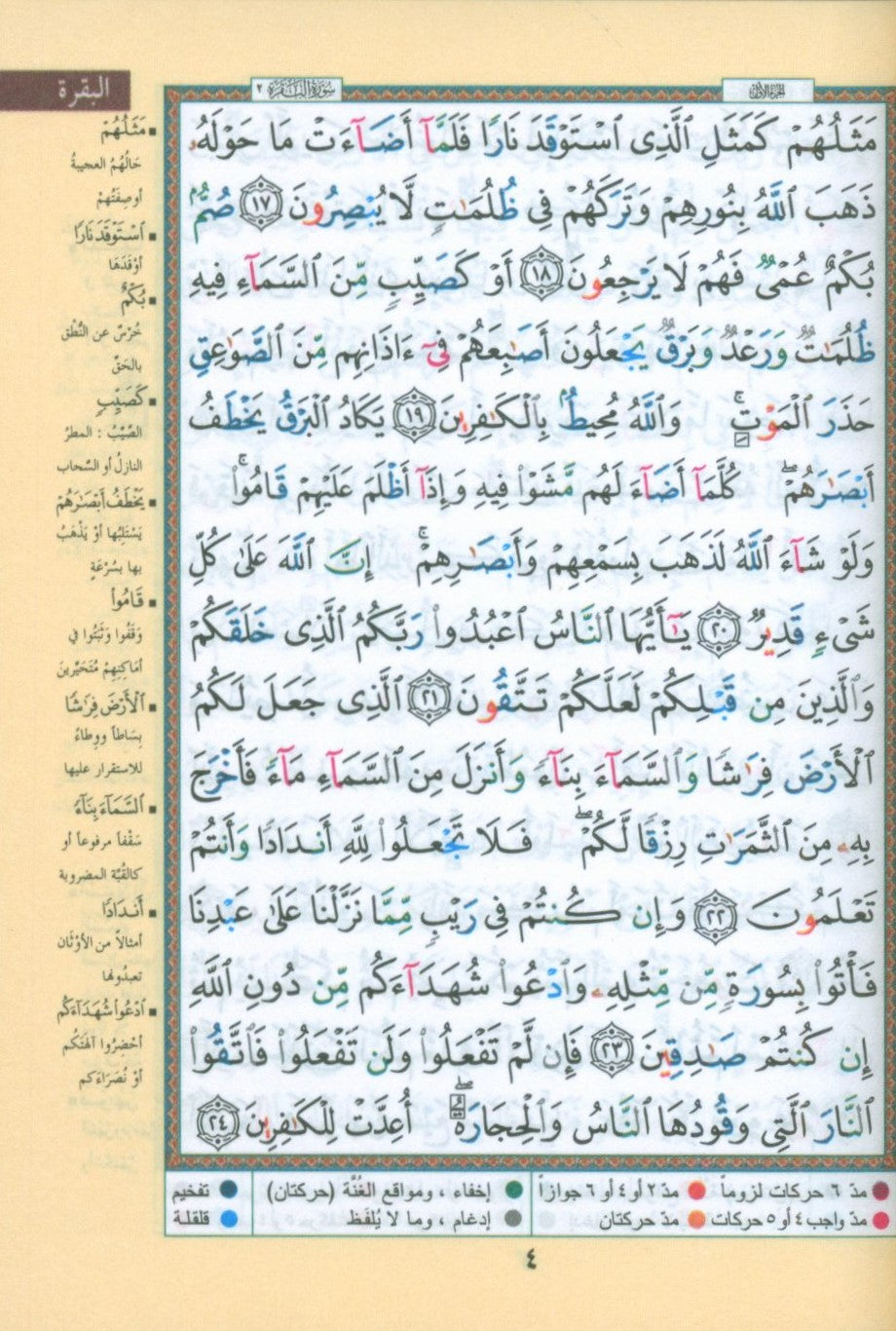 Color Coded Tajweed Quran in 6 Parts - Hard Cover in a Case 3.5 X 5 Inches مصحف التجويد