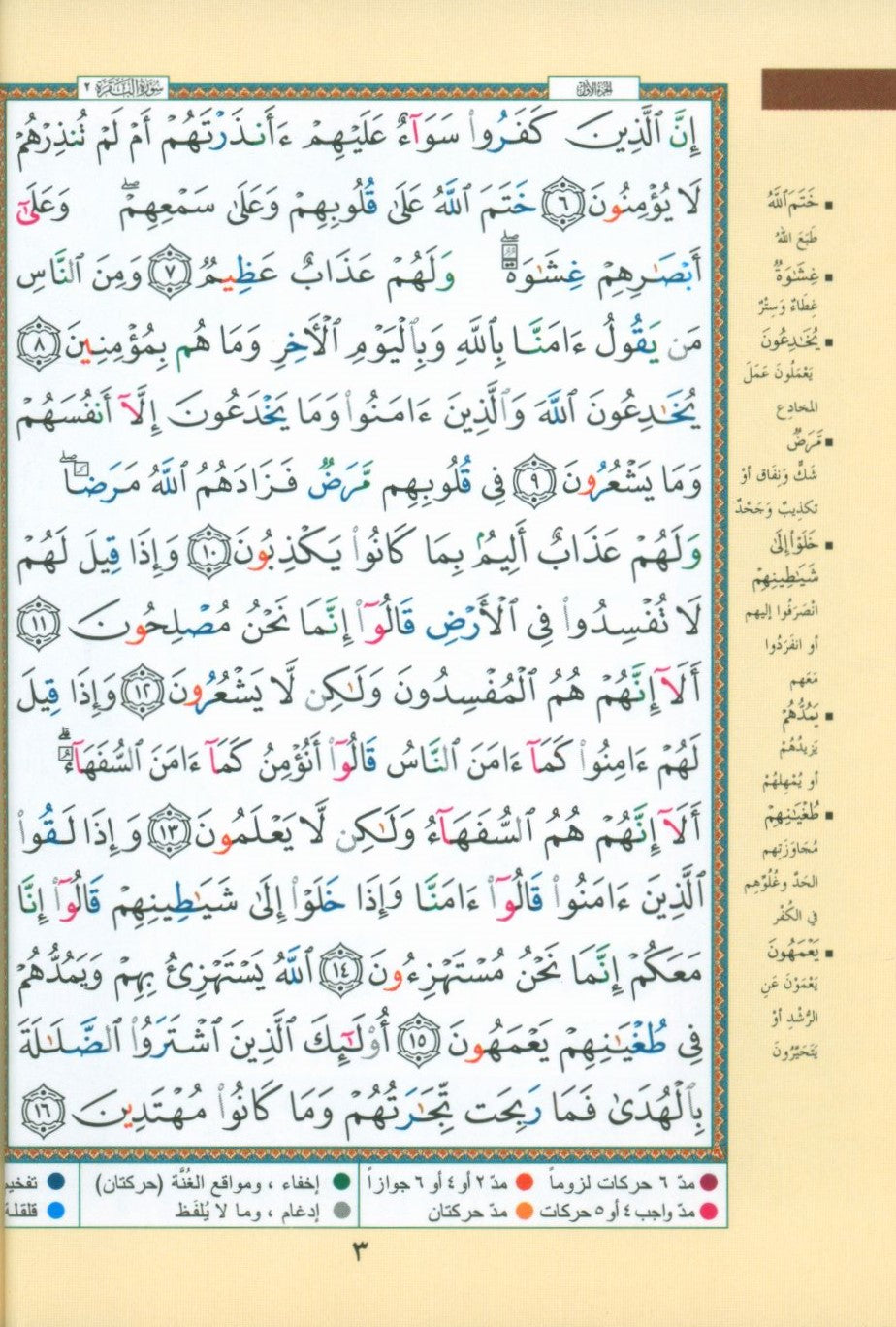 Color Coded Tajweed Quran in 6 Parts - Hard Cover in a Case 3.5 X 5 Inches مصحف التجويد