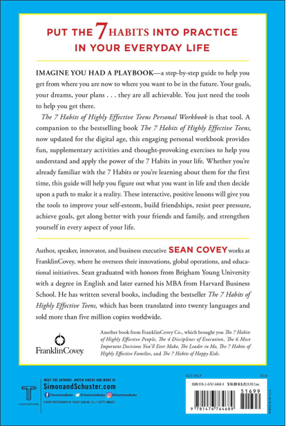 The 7 Habits of Highly Effective Teens Personal Workbook By Sean Covey