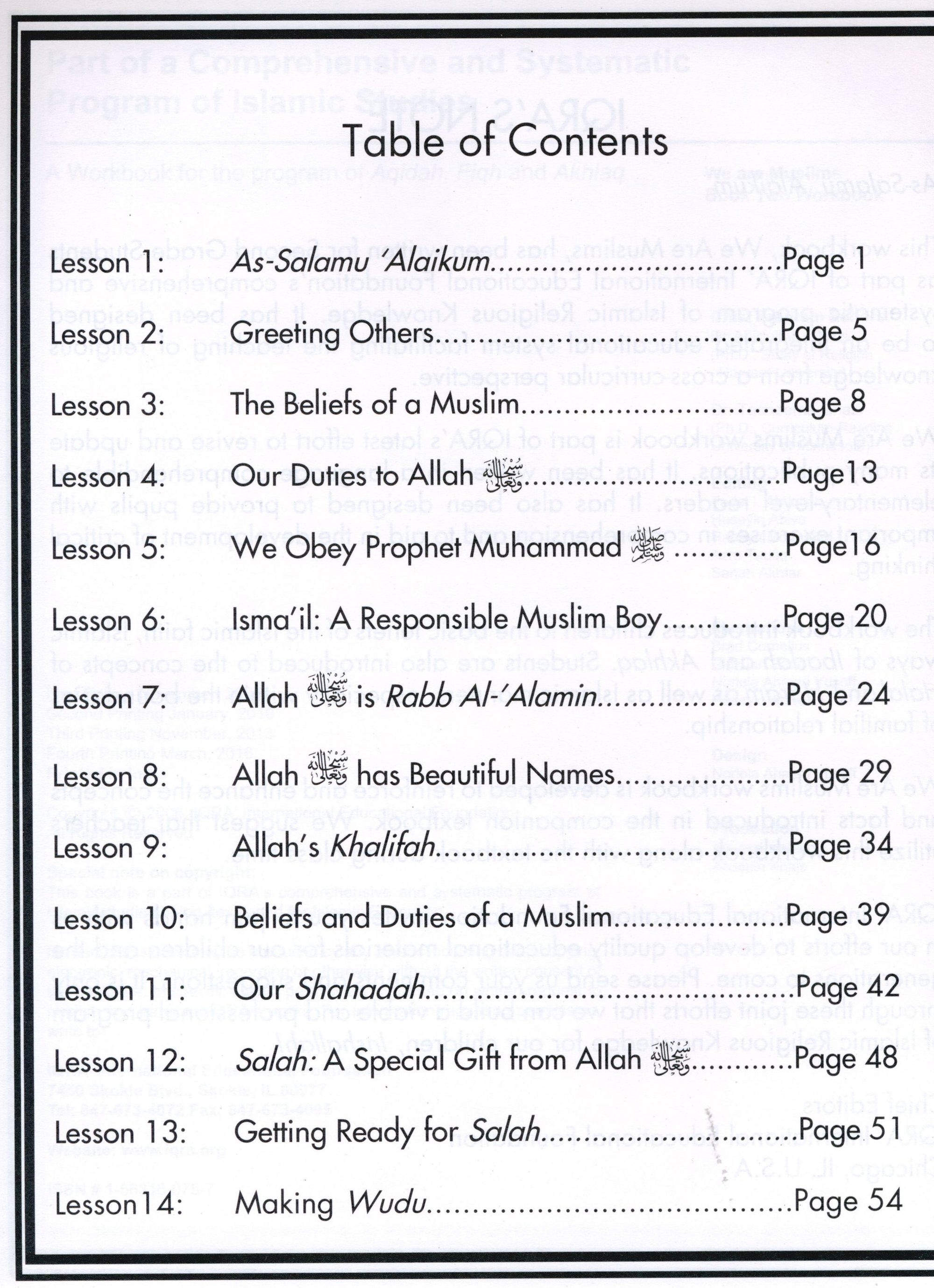We Are Muslims Workbook Grade 2