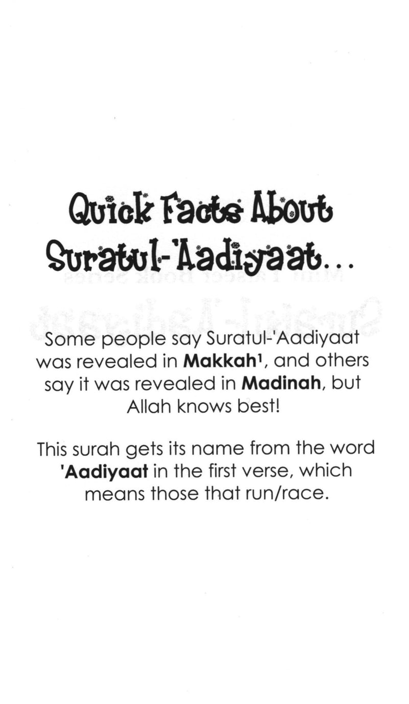Surah 100 - Suratul-'Aadiyaat Mini Tafseer Book