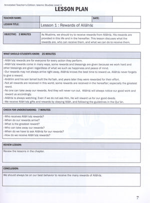Weekend Learning Islamic Studies Teacher Manual Level 4