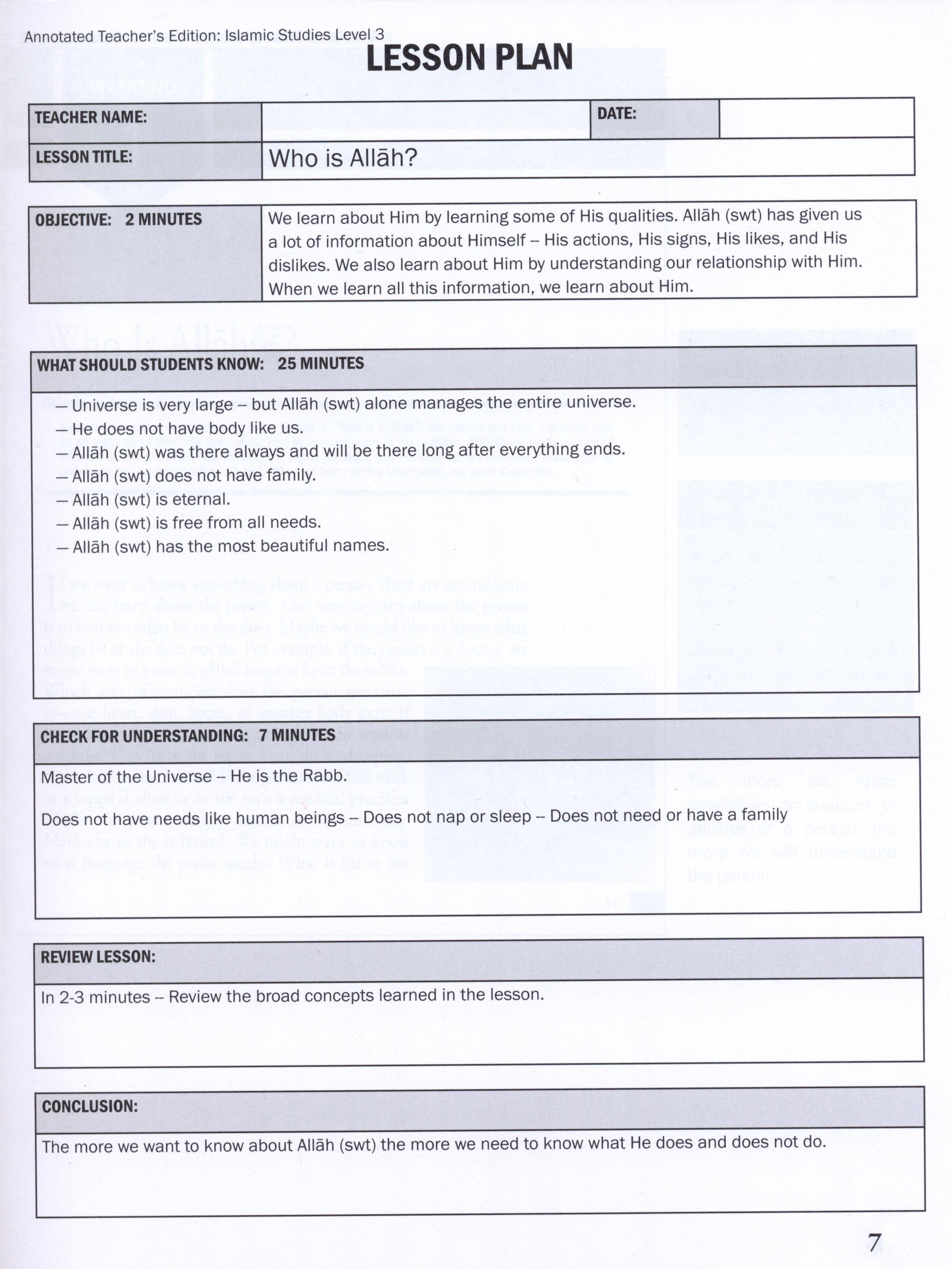 Weekend Learning Islamic Studies Teacher Manual Level 3
