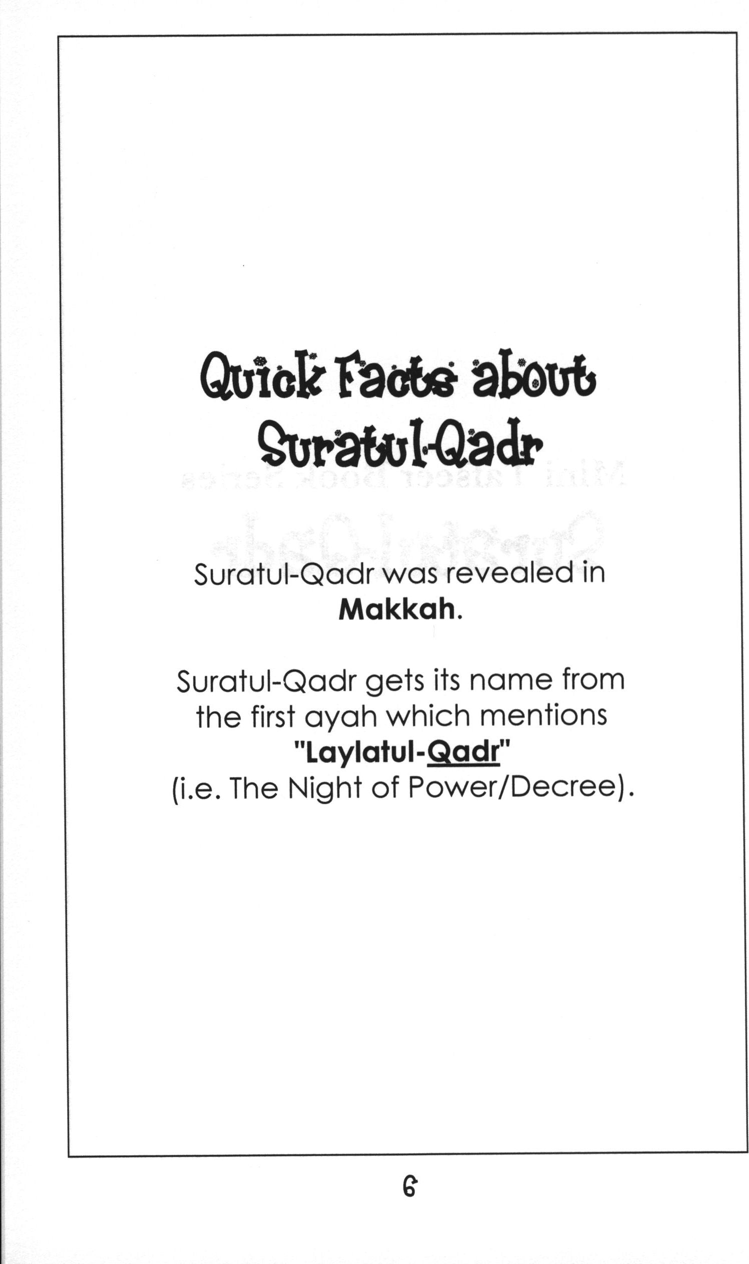Mini Tafseer Book Suratul-Qadr (Surah 97)