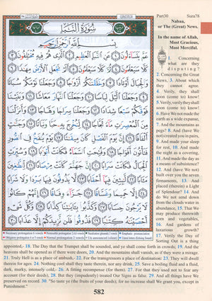 Tajweed Quran Juz' Amma Part 30 with English Translation & Transliteration (7x9