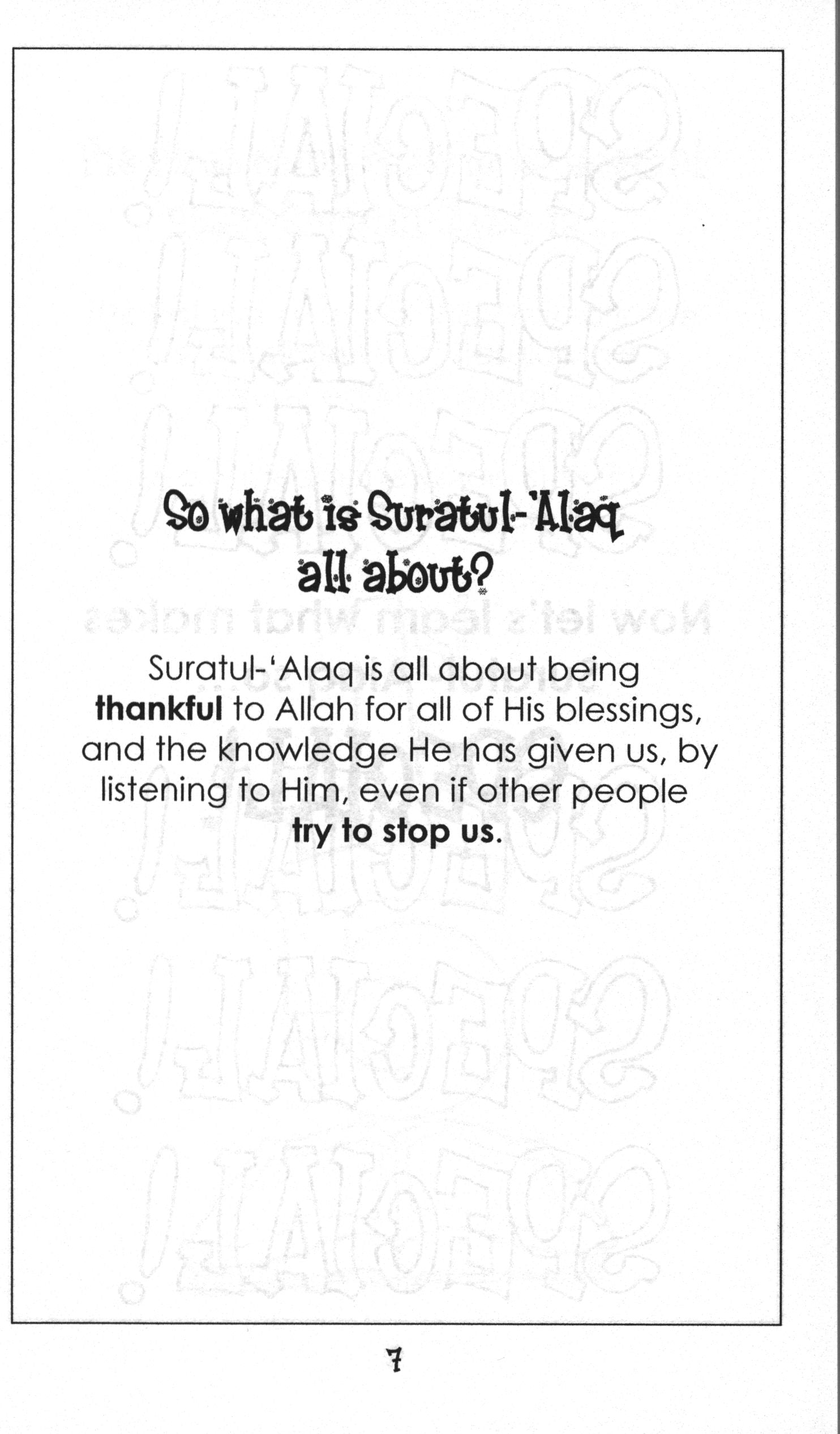 Mini Tafseer Book Suratul-'Alaq (Surah 96)