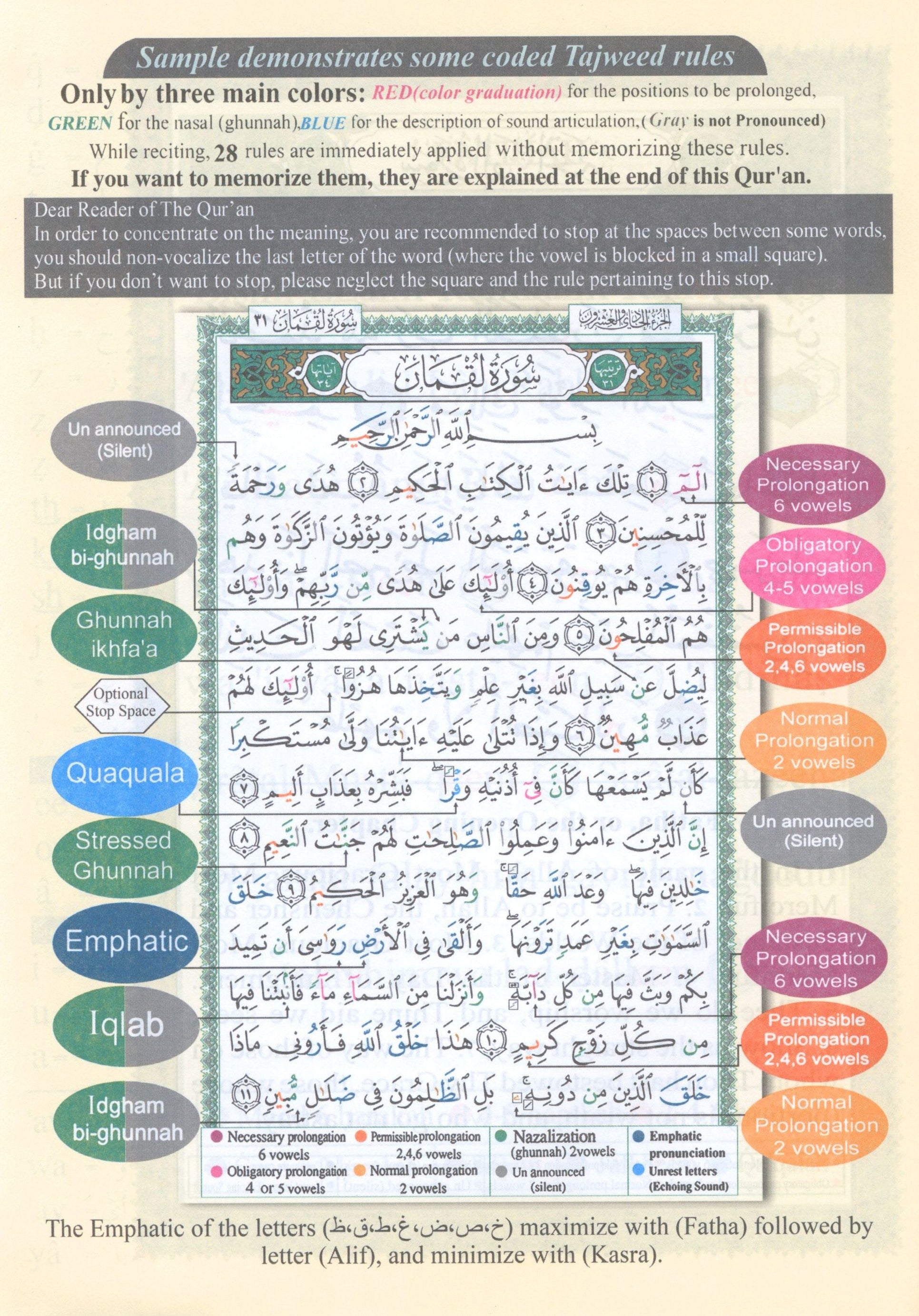 تجويد القرآن جزء تبارك الجزء 29 مع الترجمة والنطق 7 × 9