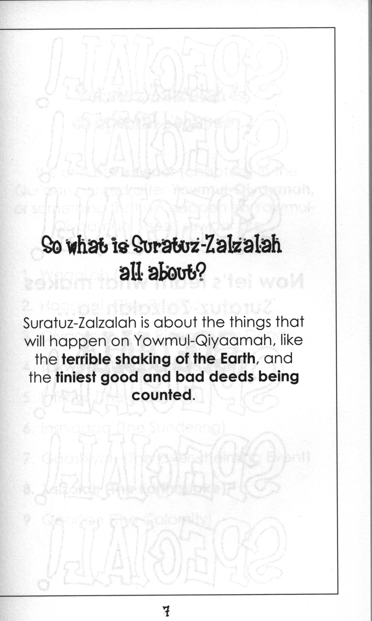 Mini Tafseer Book Suratuz-Zalzalah (Surah 99)