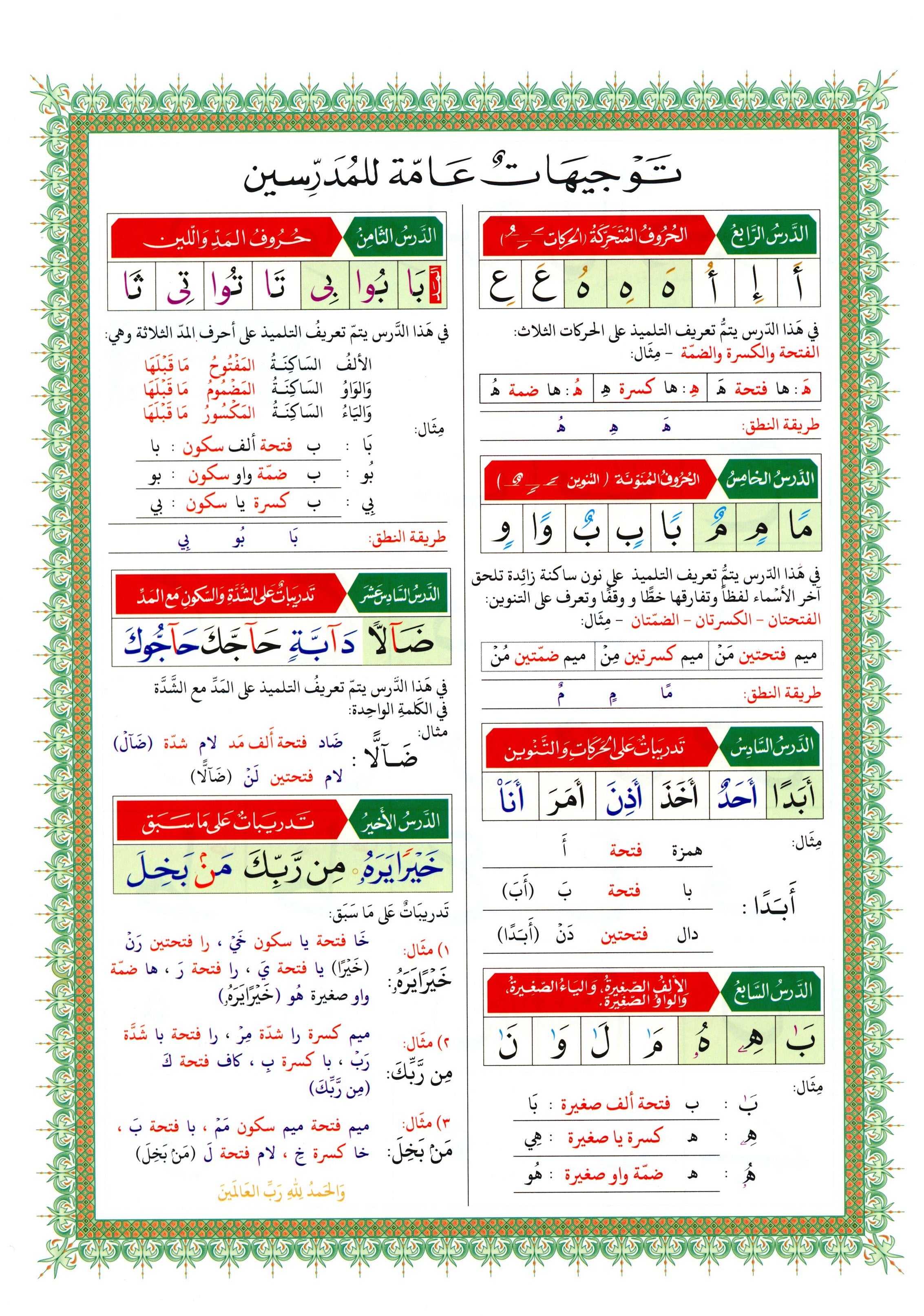 القاعدة النورانية - جزء عم وسورة الفاتحة للمبتدئين حجم صغير 5 × 8
