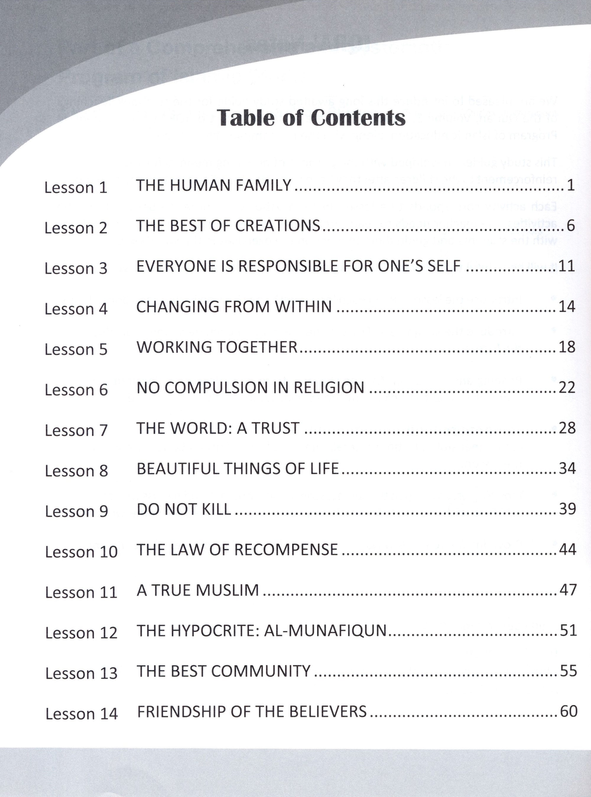 Teachings of the Qur'an Workbook Volume 3