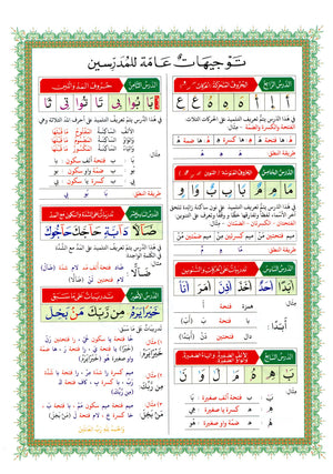 القاعدة النورانية - جزء عم وسورة الفاتحة للمبتدئين مقاس كبير ٧ × ٩